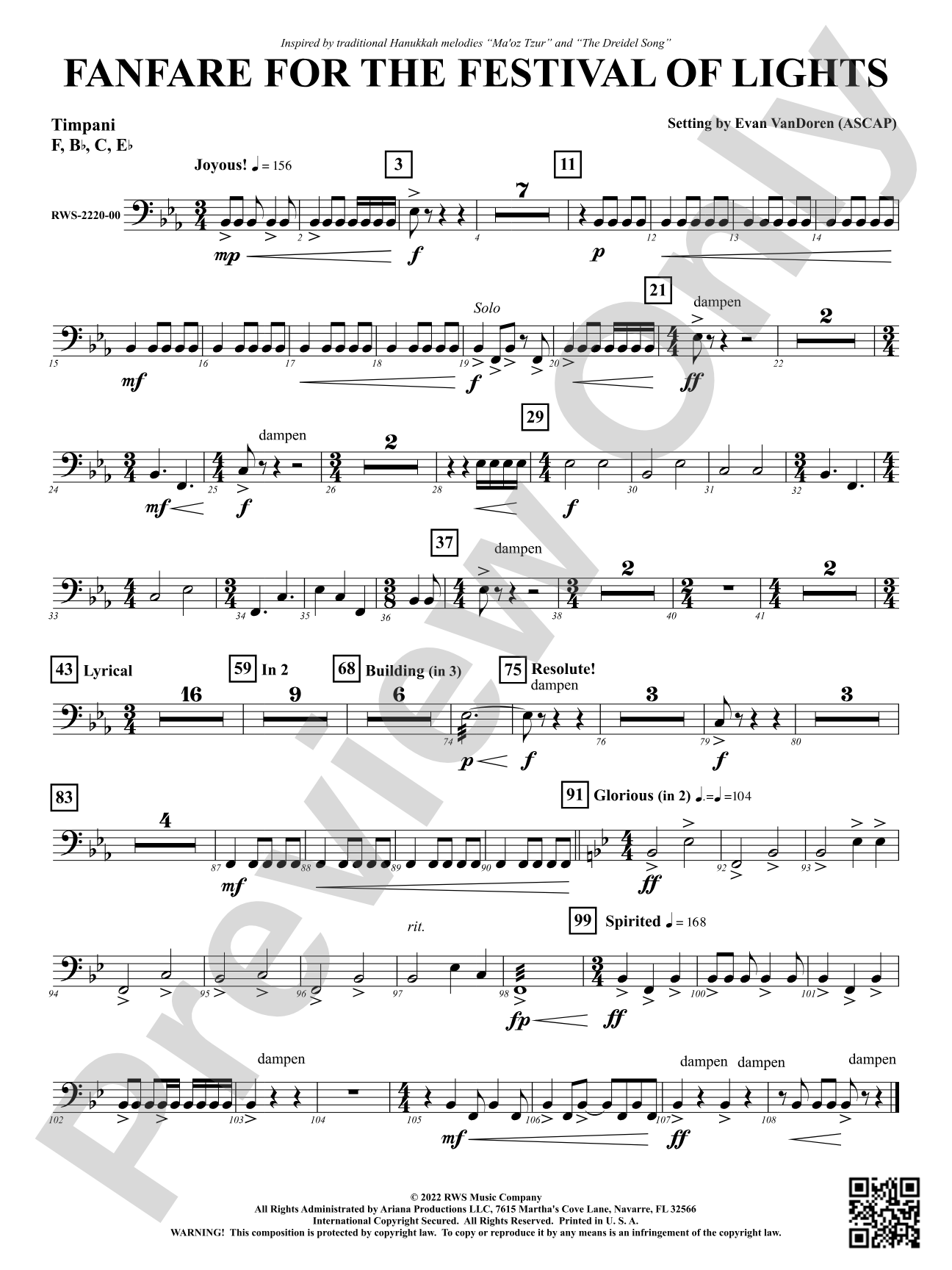 Fanfare for the Festival of Lights: Timpani