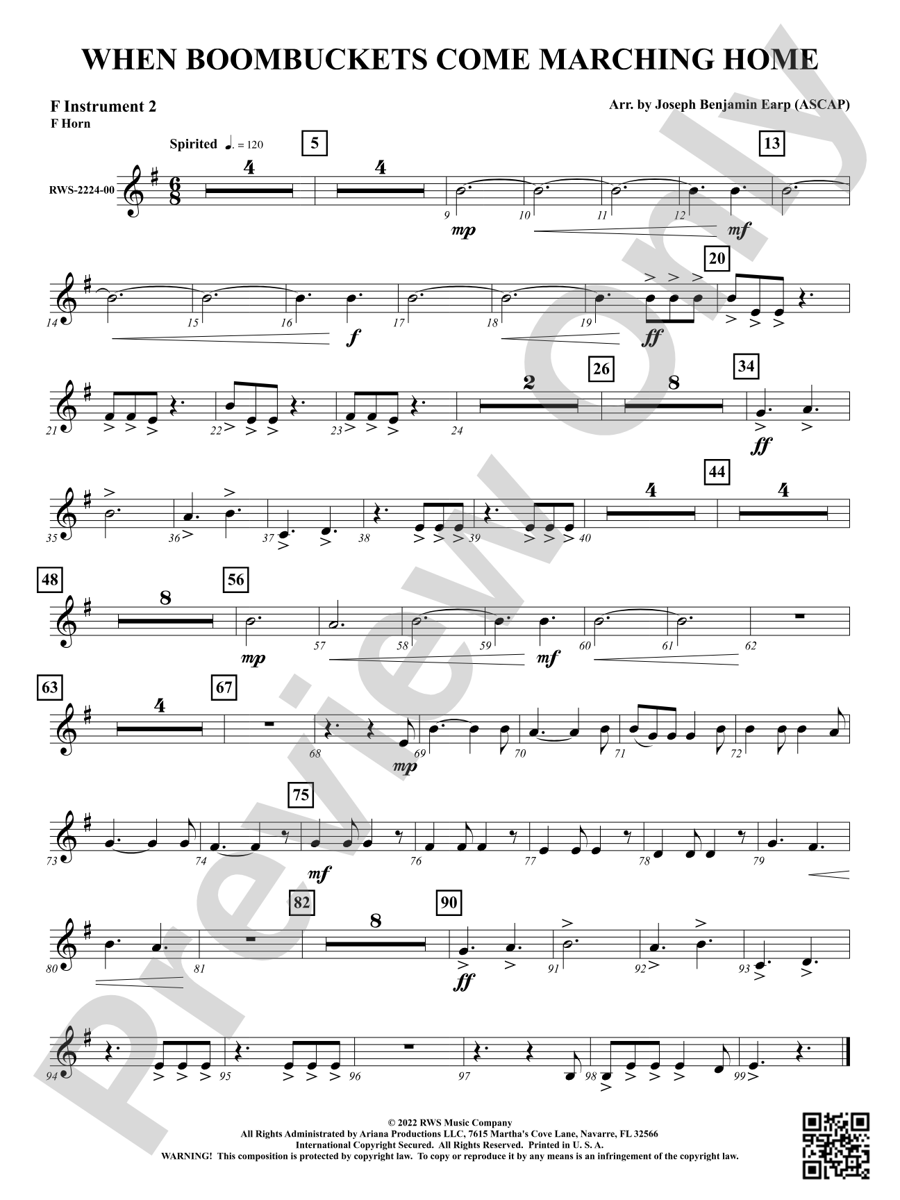 When Boombuckets Come Marching Home: Part 2 - F Instruments