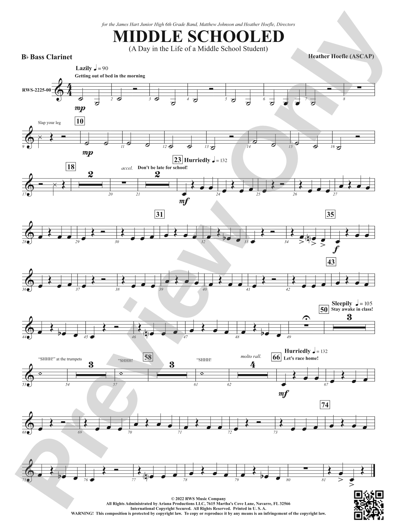 Middle Schooled - A Day in the Life of a Middle School Student: B-flat Bass Clarinet