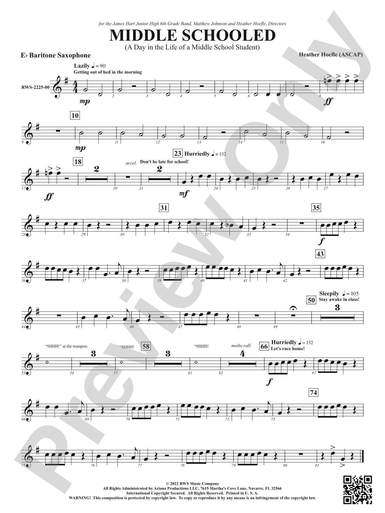 Middle Schooled - A Day in the Life of a Middle School Student: E-flat Baritone Saxophone