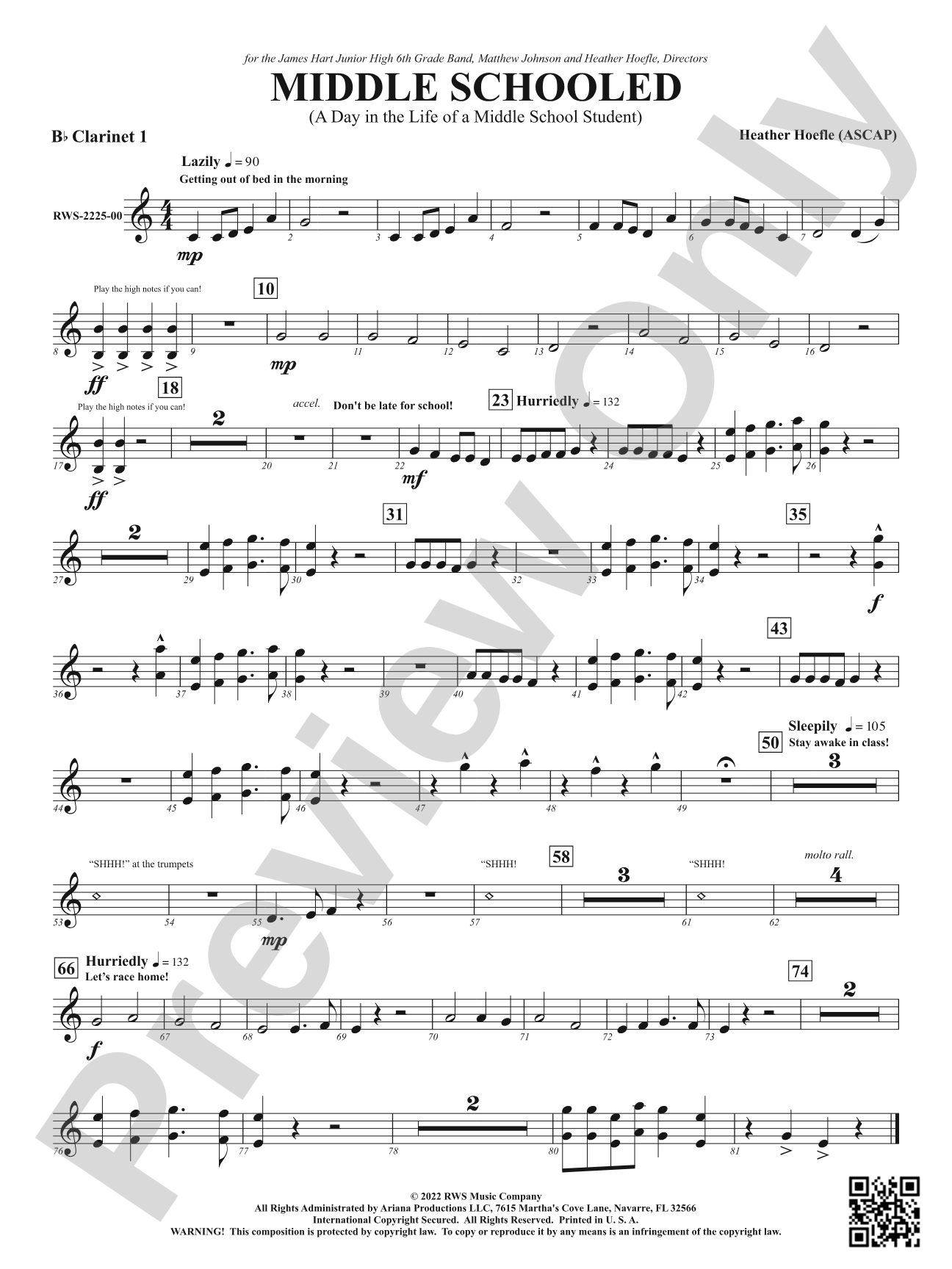 Middle Schooled - A Day in the Life of a Middle School Student: 1st B-flat Clarinet