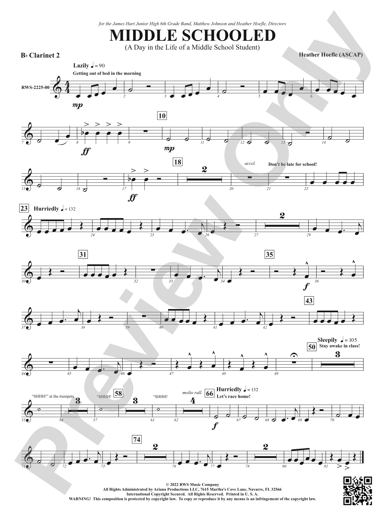 Middle Schooled - A Day in the Life of a Middle School Student: 2nd B-flat Clarinet