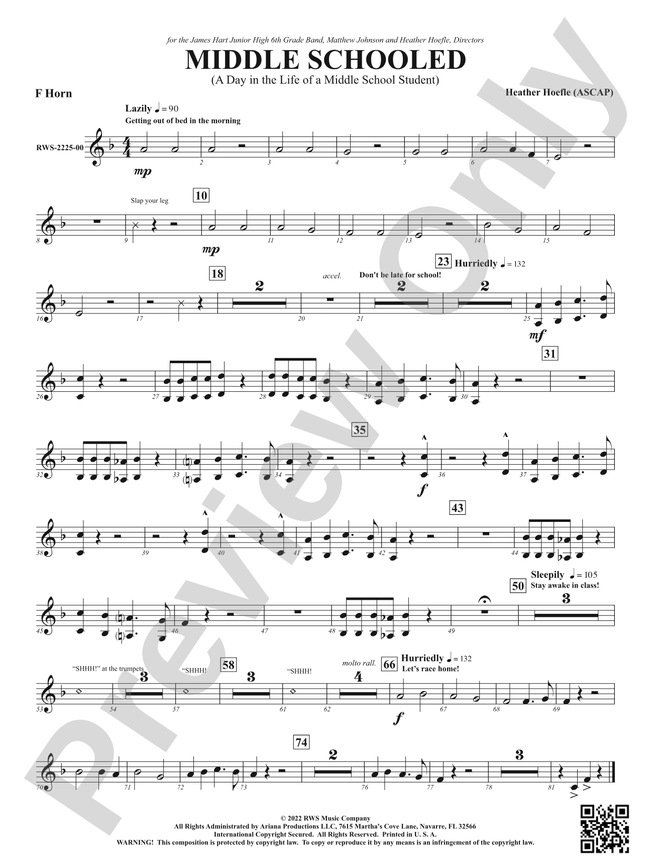Middle Schooled - A Day in the Life of a Middle School Student: 1st F Horn