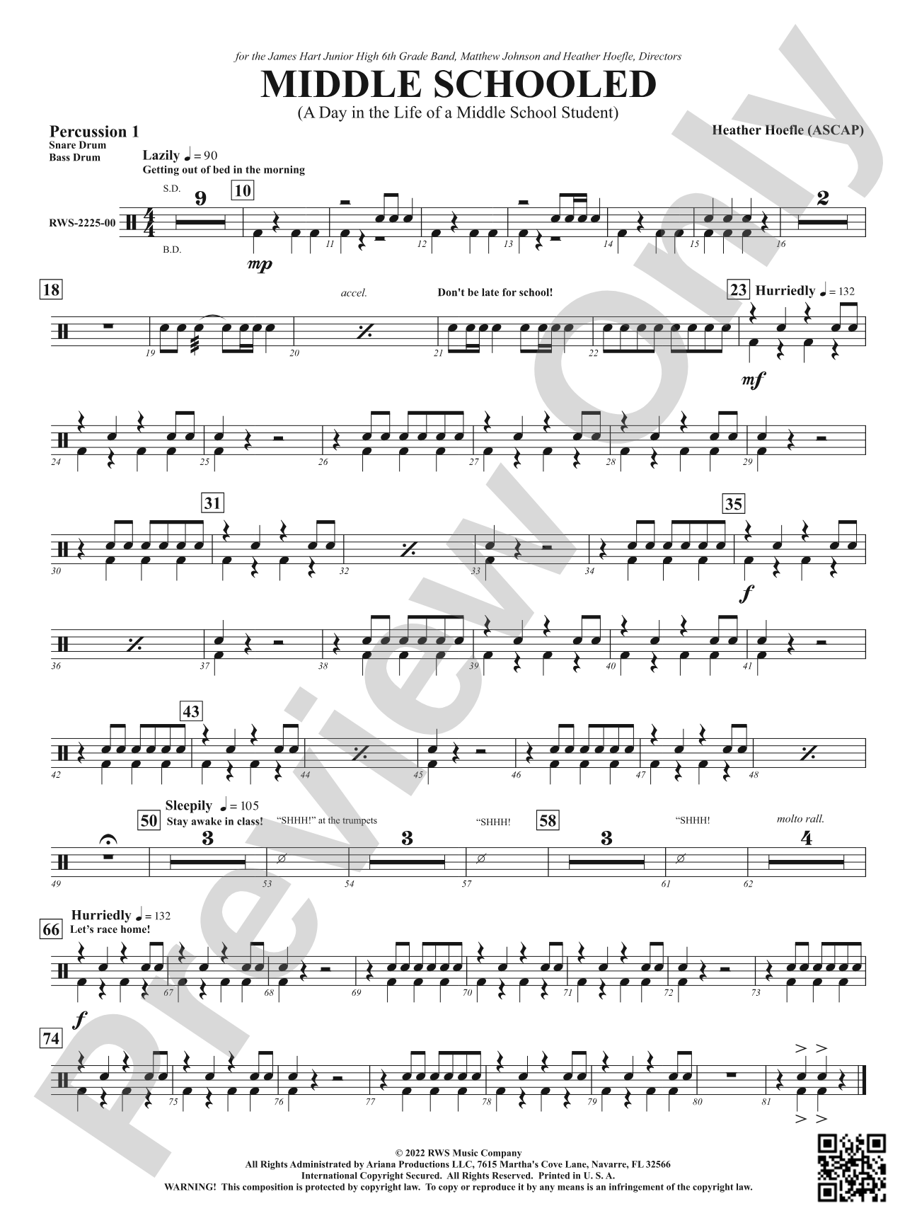 Middle Schooled - A Day in the Life of a Middle School Student: 1st Percussion