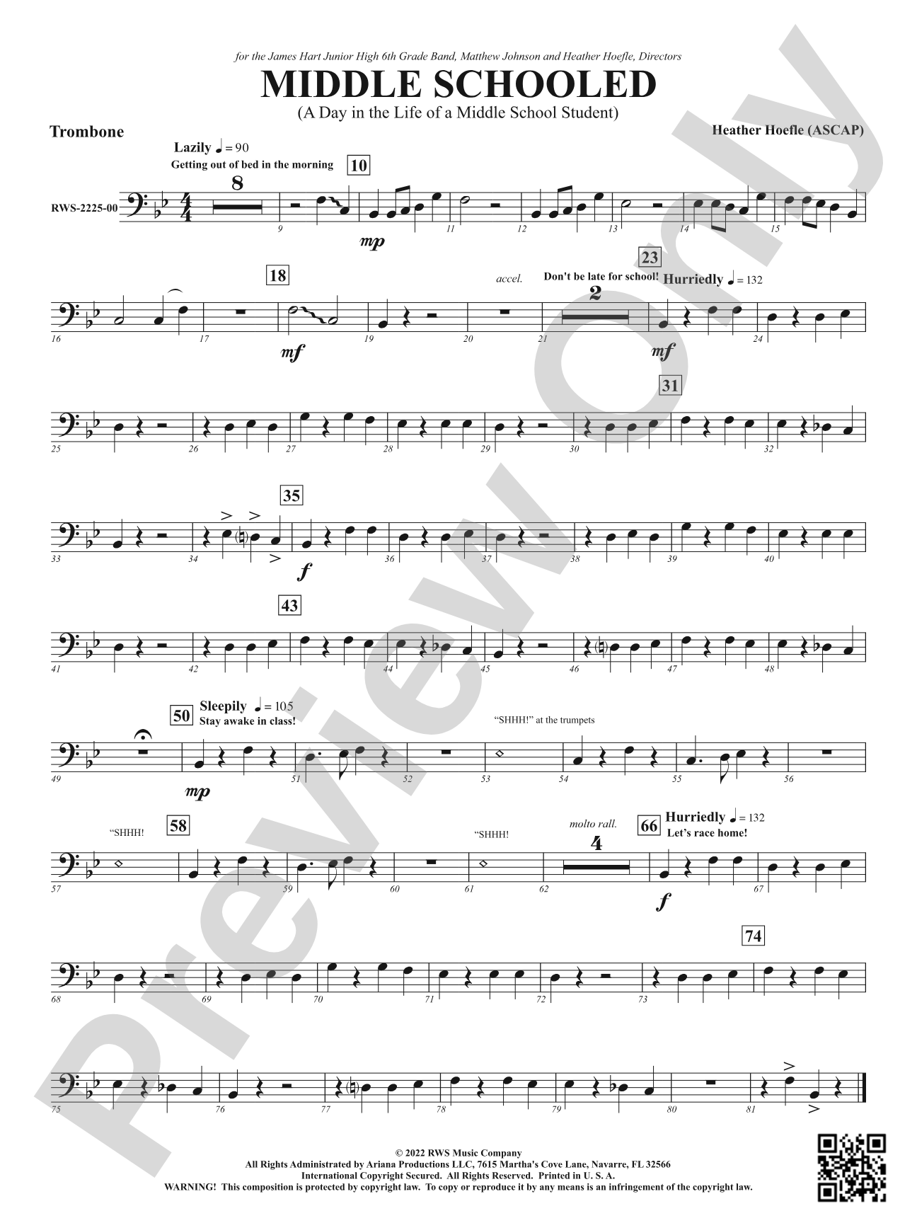 Middle Schooled - A Day in the Life of a Middle School Student: 1st Trombone