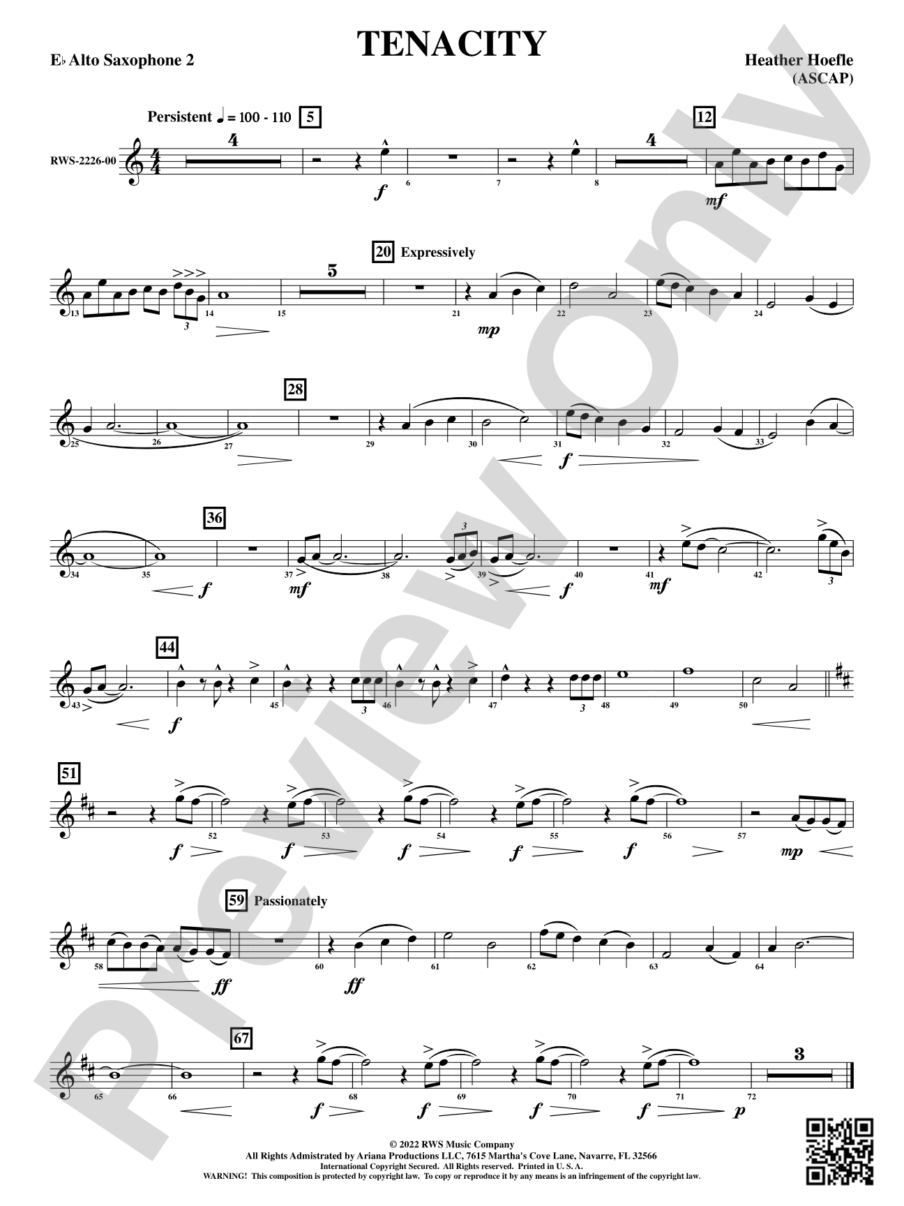Tenacity: 2nd E-flat Alto Saxophone