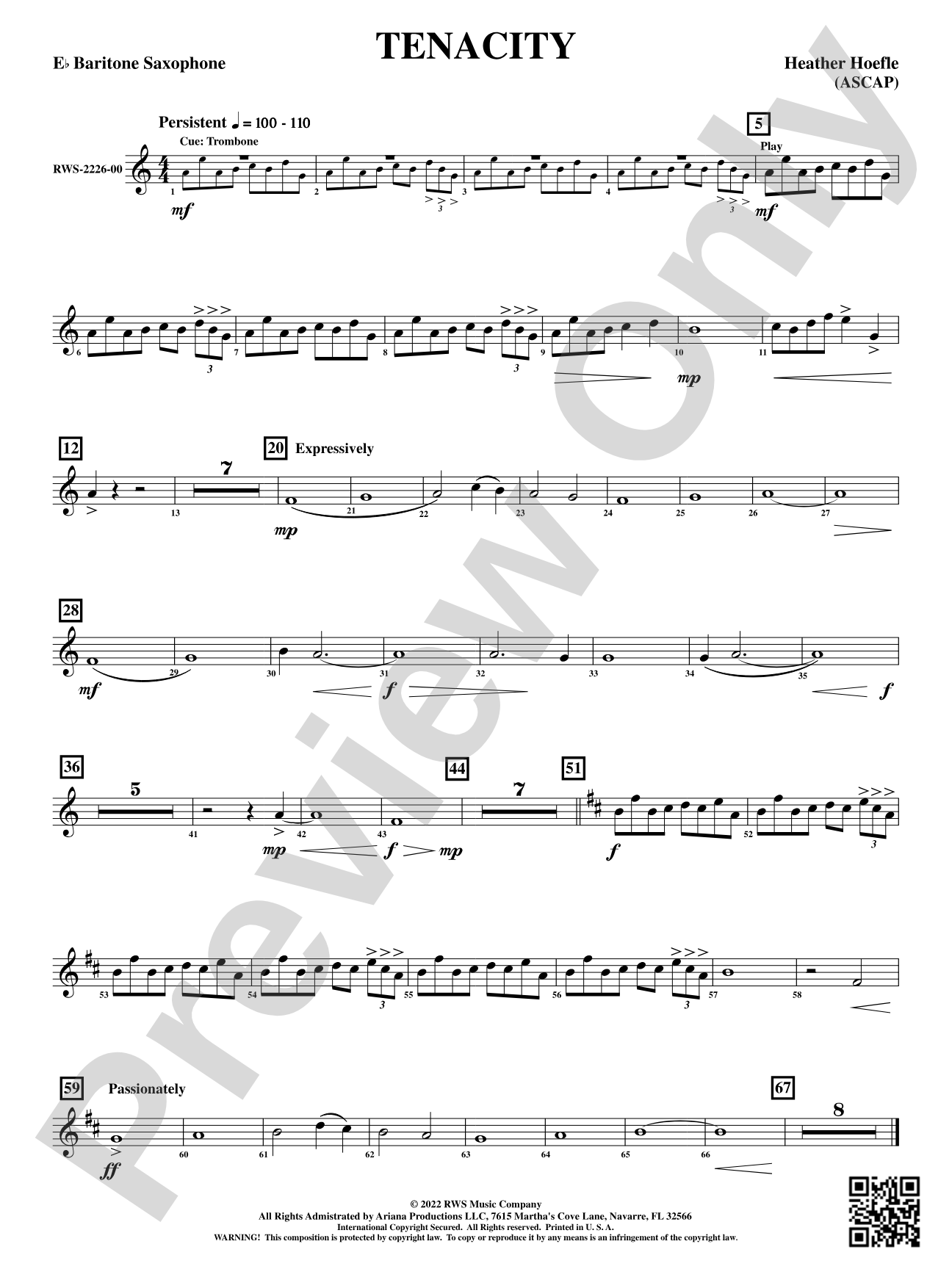 Tenacity: E-flat Baritone Saxophone