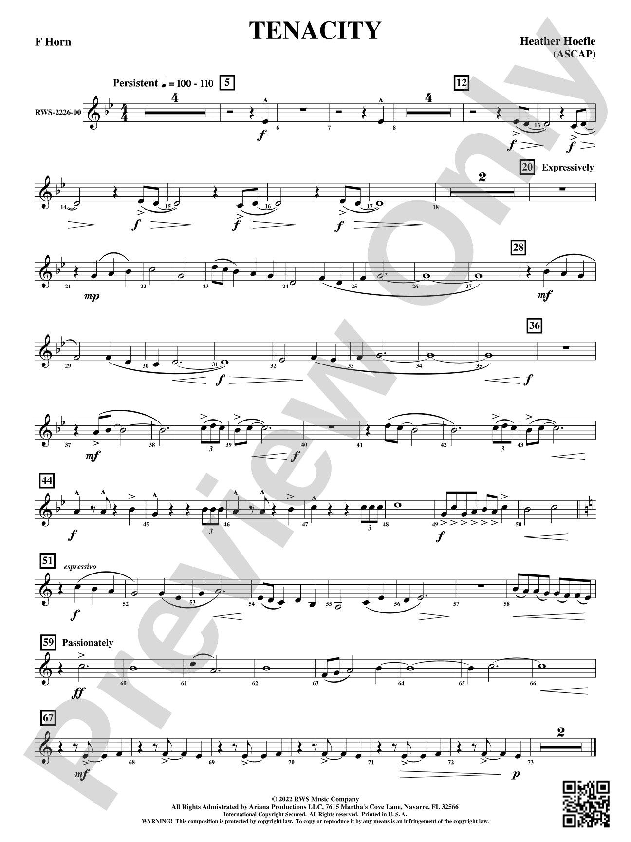 Tenacity: 1st F Horn