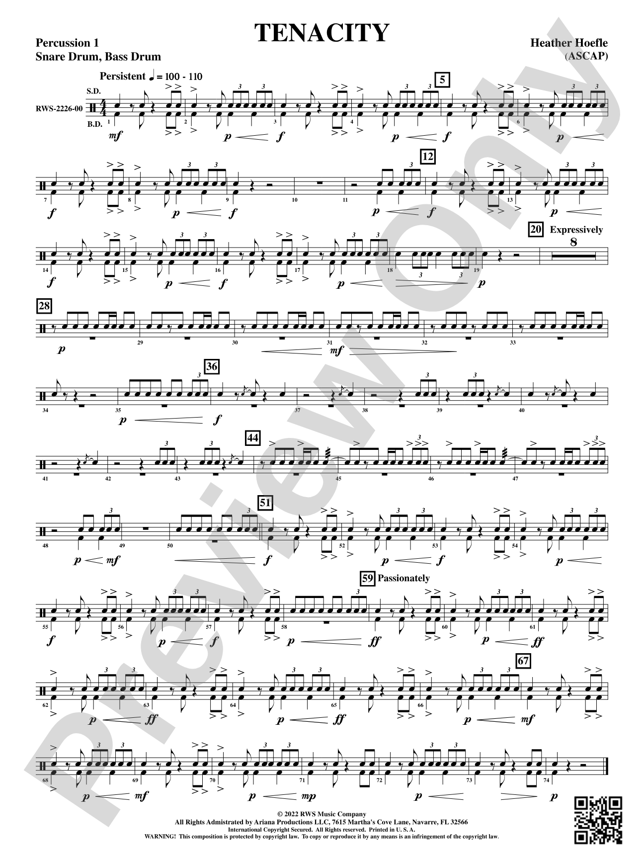 Tenacity: 1st Percussion