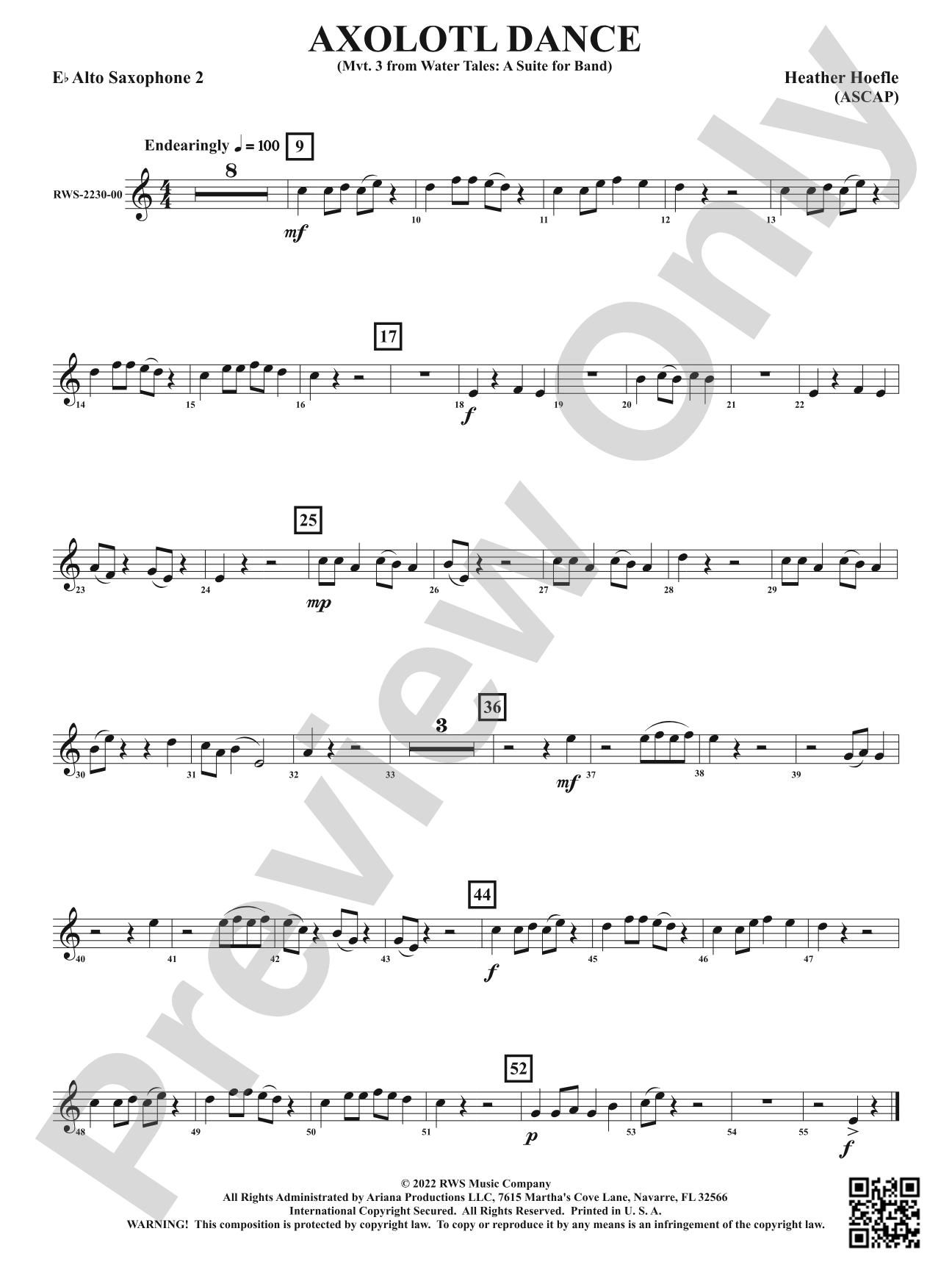 Axolotl Dance - Mvt. 3 from <i>Water Tales: A Suite for Band</i>: 2nd E-flat Alto Saxophone
