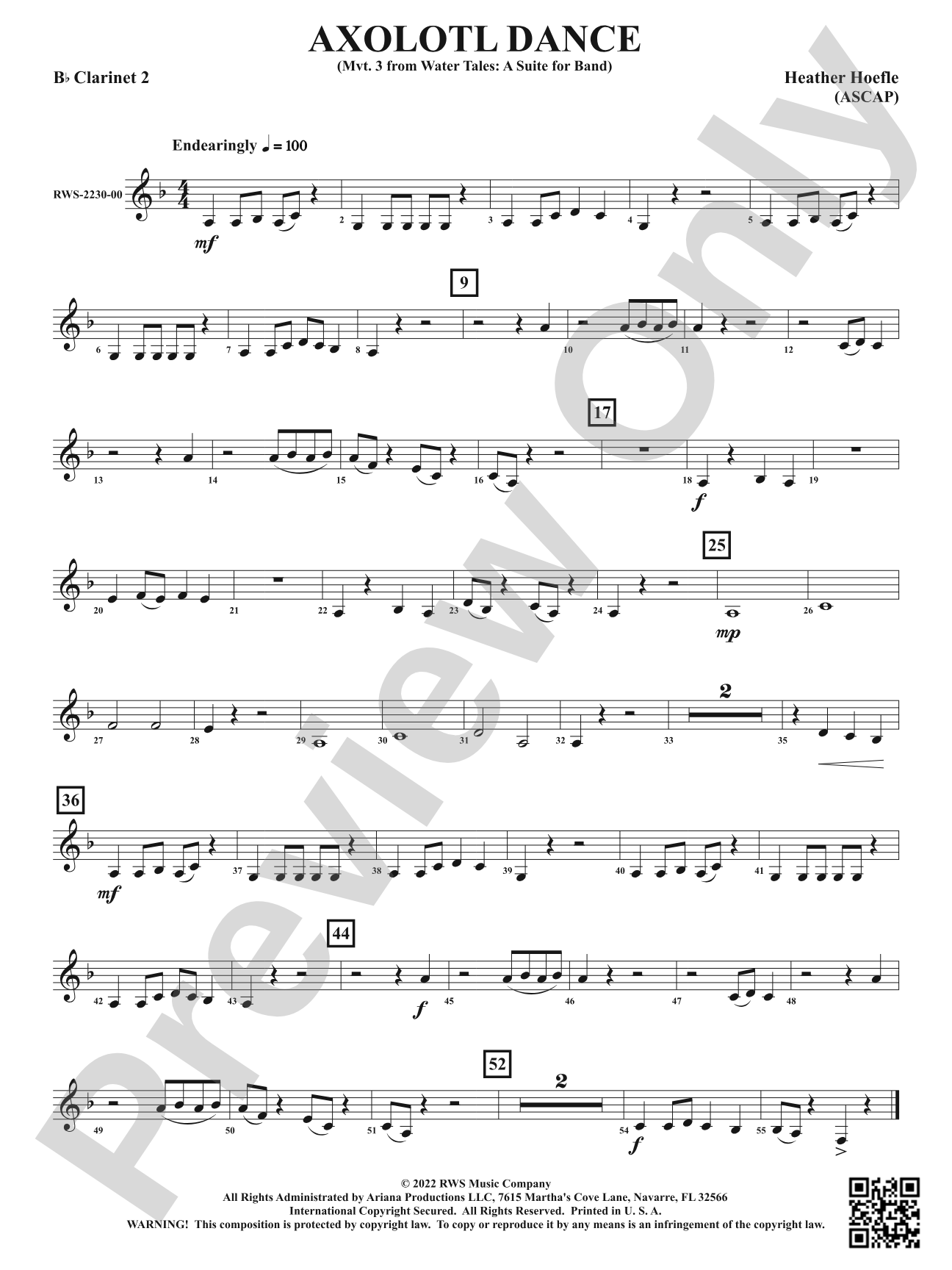 Axolotl Dance - Mvt. 3 from <i>Water Tales: A Suite for Band</i>: 2nd B-flat Clarinet