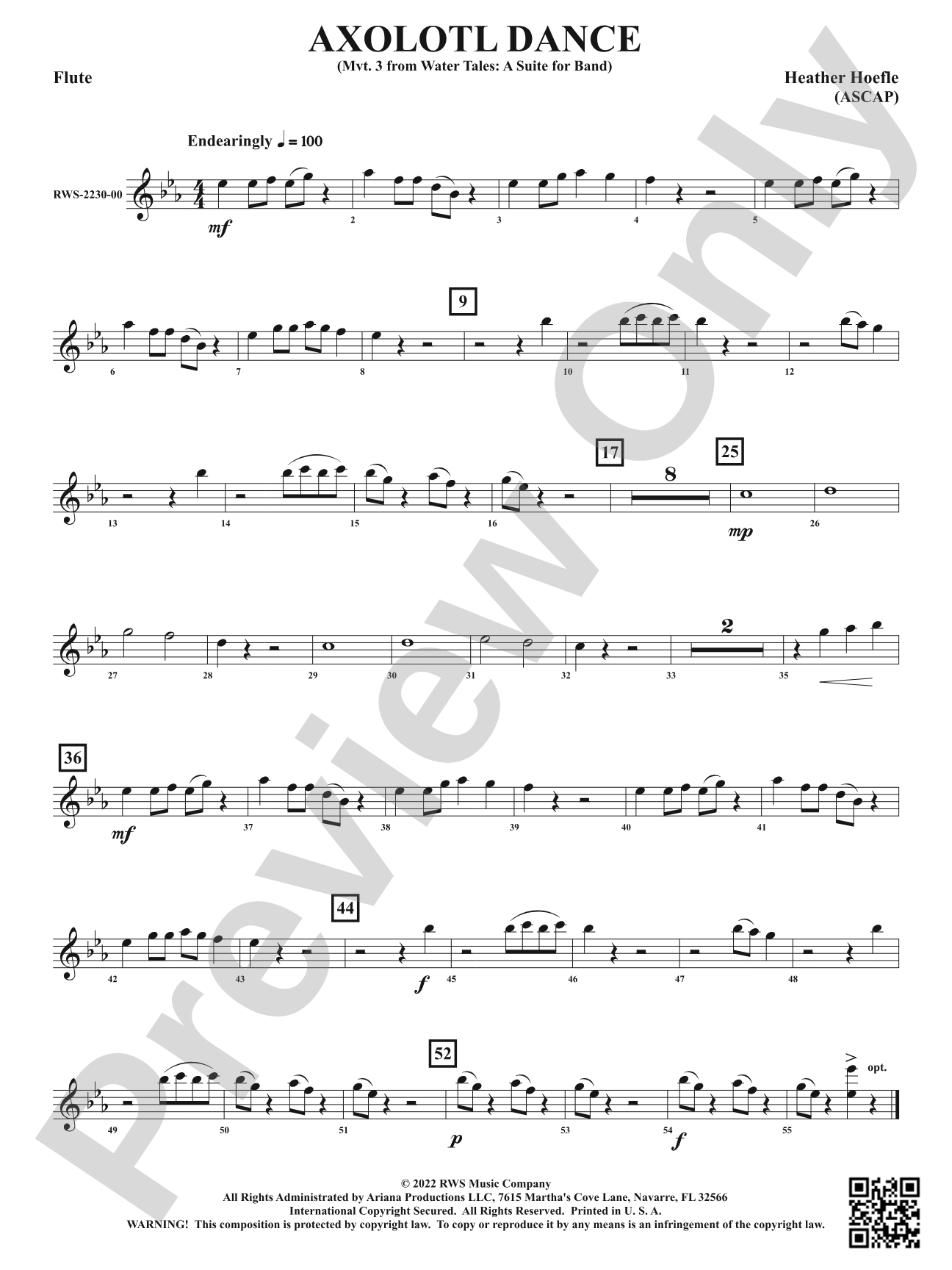 Axolotl Dance - Mvt. 3 from <i>Water Tales: A Suite for Band</i>: 1st Flute
