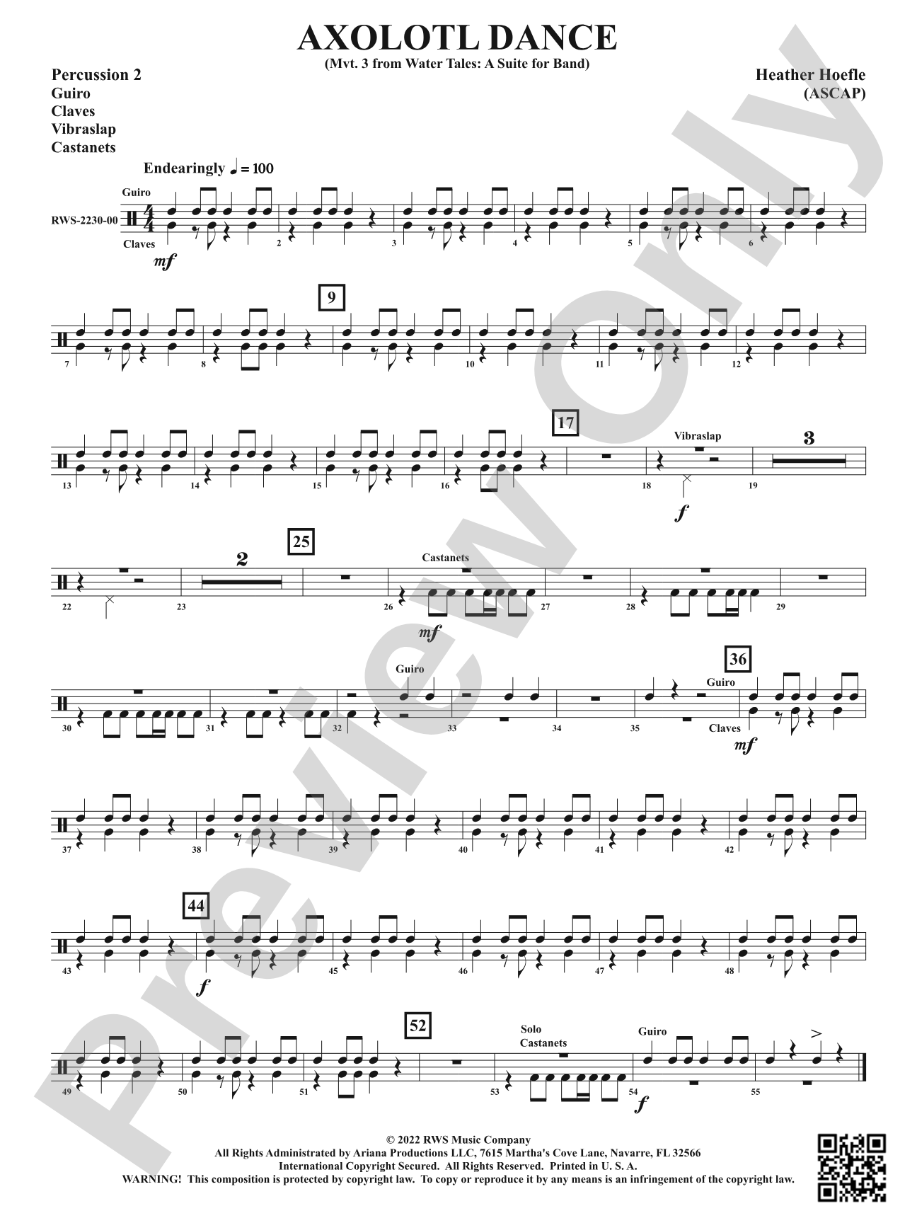 Axolotl Dance - Mvt. 3 from <i>Water Tales: A Suite for Band</i>: 2nd Percussion