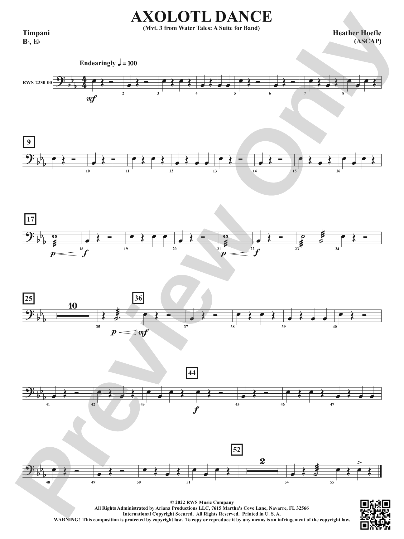 Axolotl Dance - Mvt. 3 from <i>Water Tales: A Suite for Band</i>: Timpani