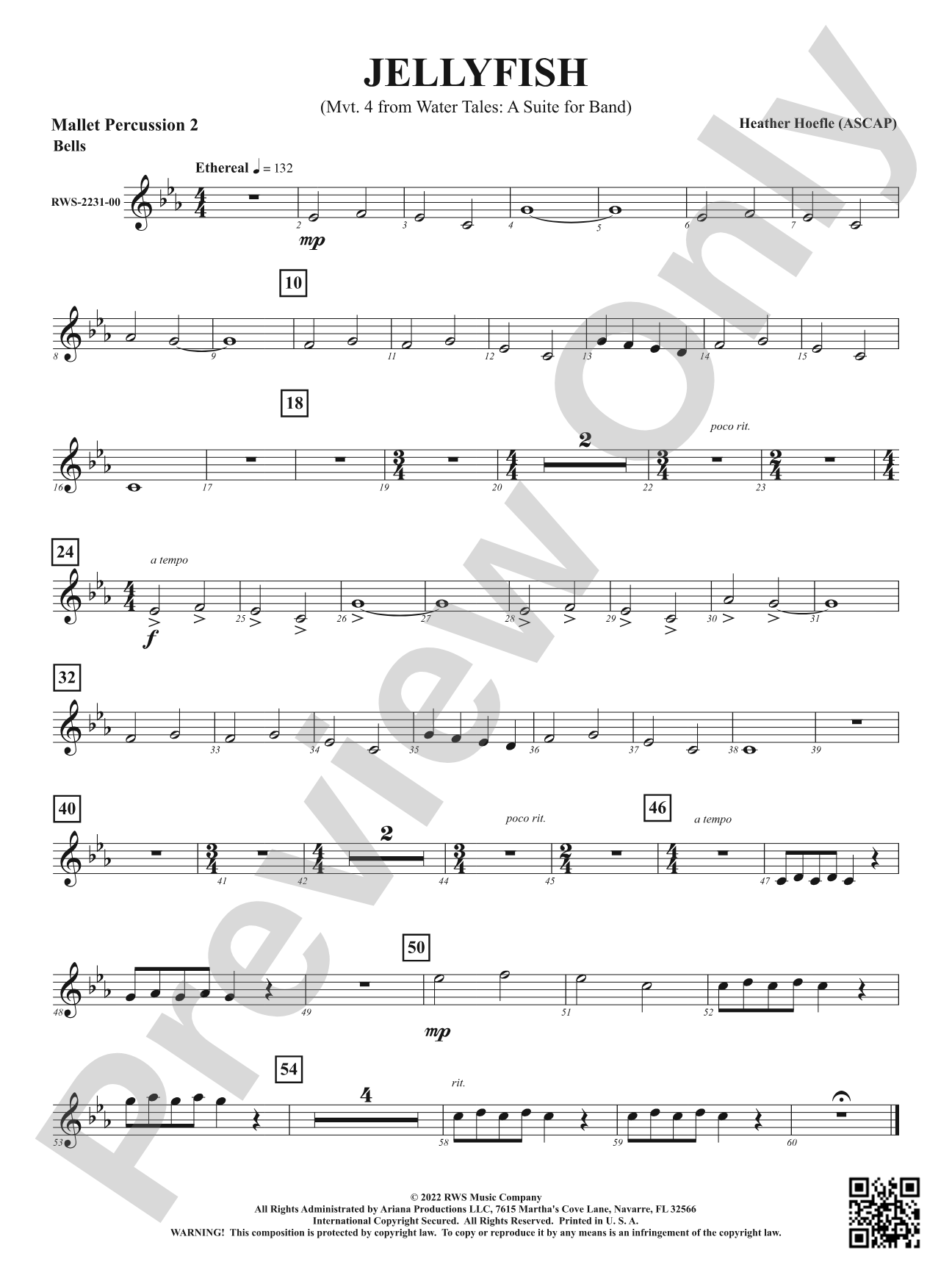 Jellyfish - Mvt. 4 from <i>Water Tales: A Suite for Band</i>: 2nd Mallet Percussion