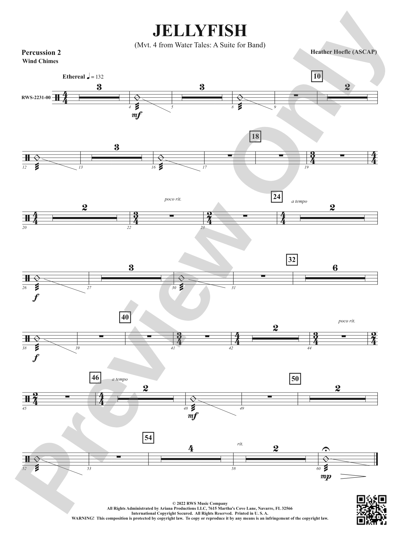Jellyfish - Mvt. 4 from <i>Water Tales: A Suite for Band</i>: 2nd Percussion