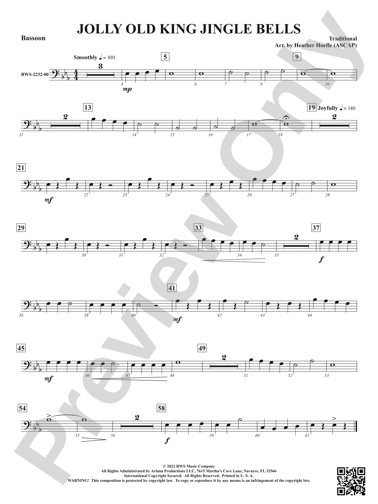 Jolly Old King Jingle Bells: Bassoon