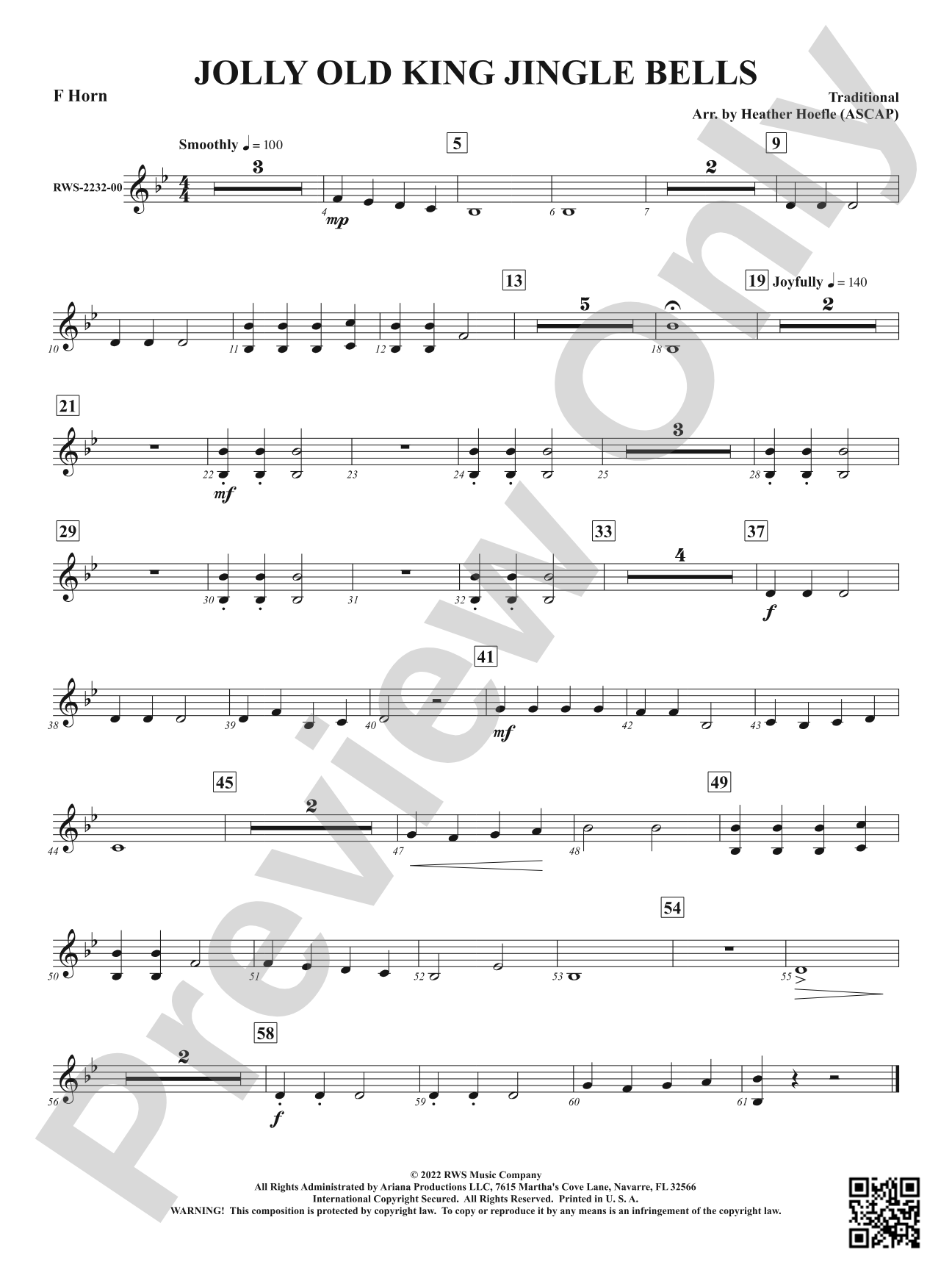 Jolly Old King Jingle Bells: 1st F Horn