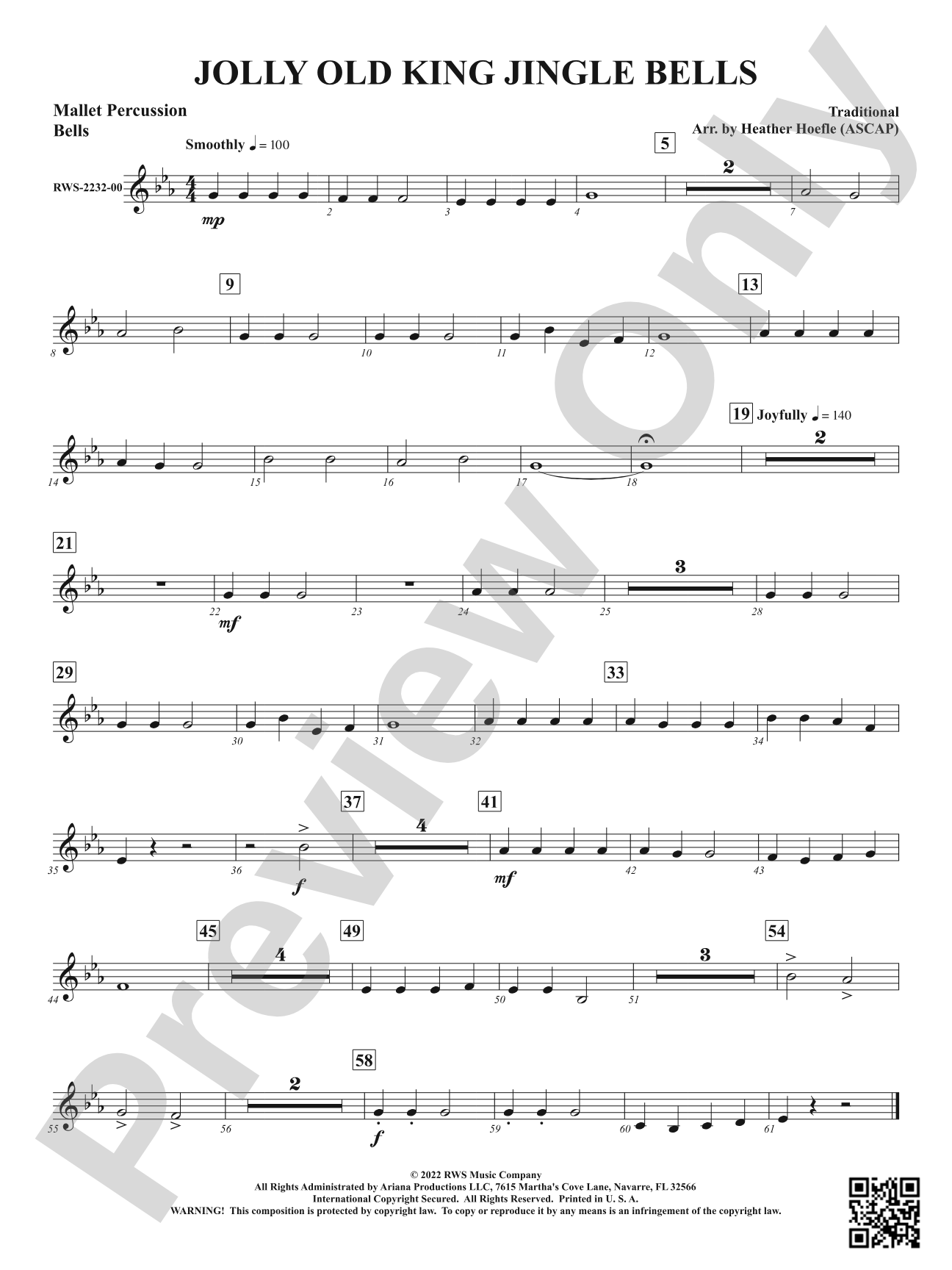 Jolly Old King Jingle Bells: 1st Mallet Percussion