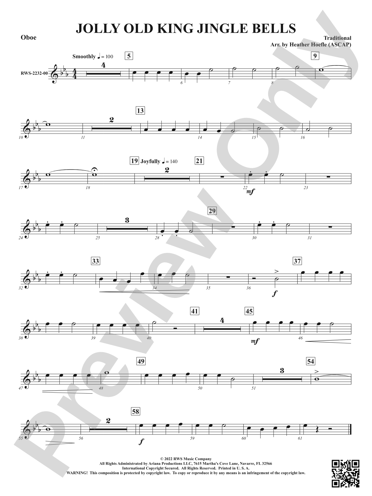 Jolly Old King Jingle Bells: Oboe