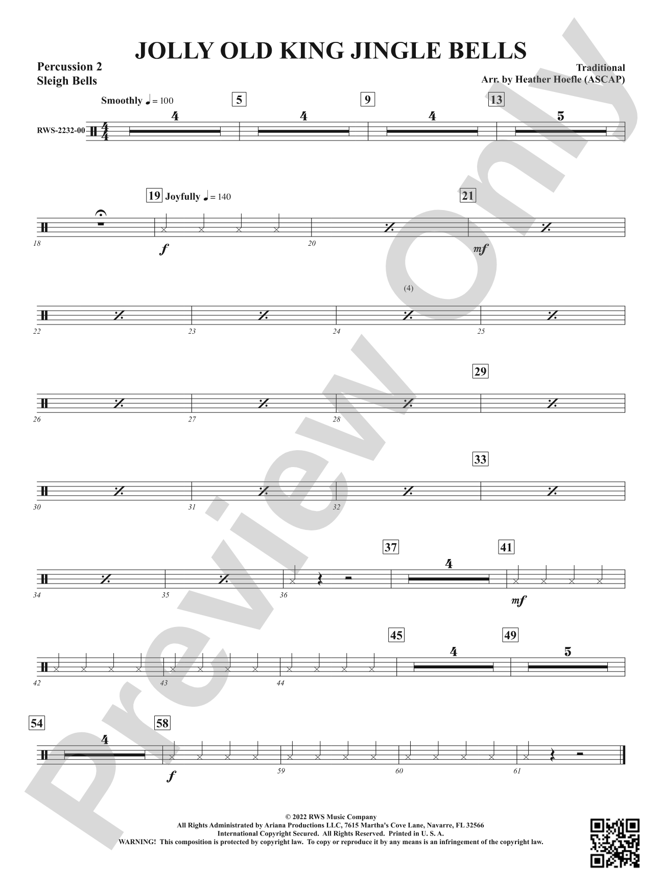 Jolly Old King Jingle Bells: 2nd Percussion