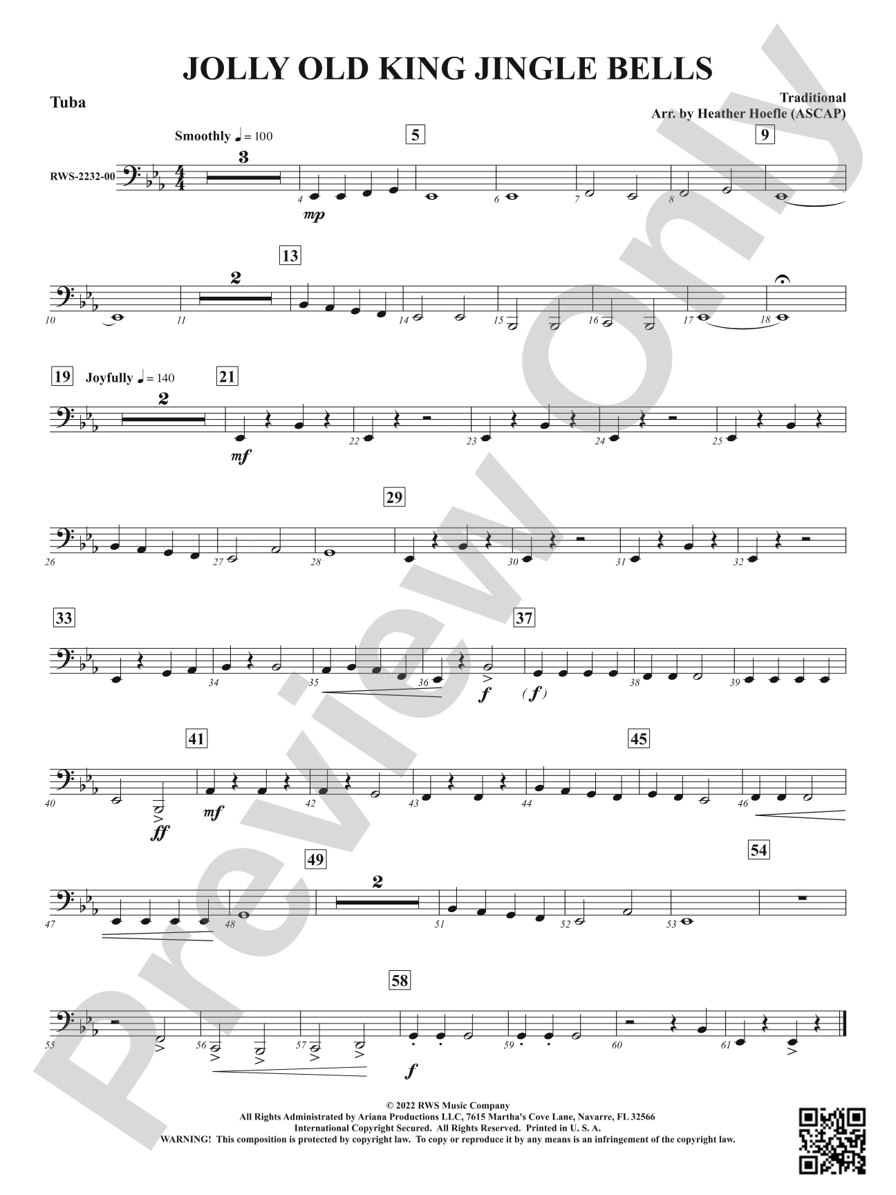 Jolly Old King Jingle Bells: Tuba