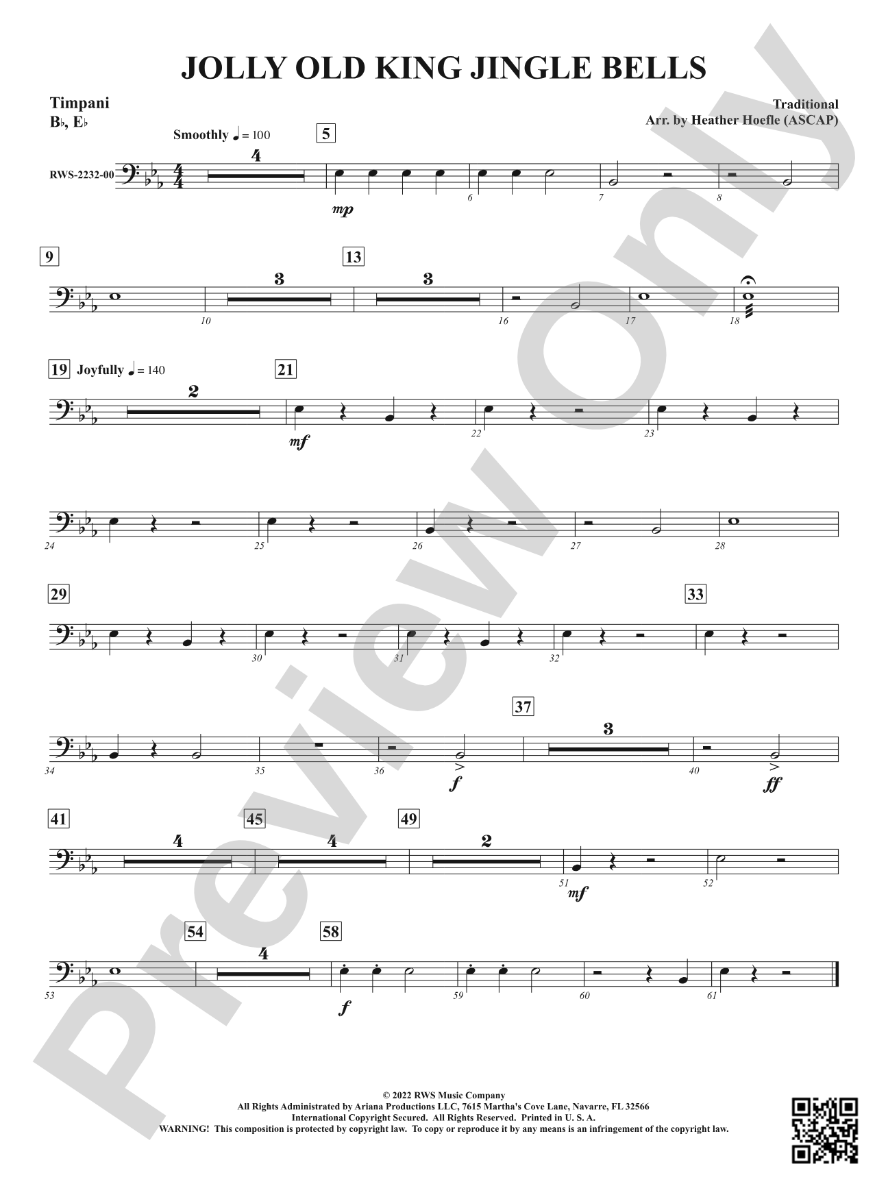 Jolly Old King Jingle Bells: Timpani