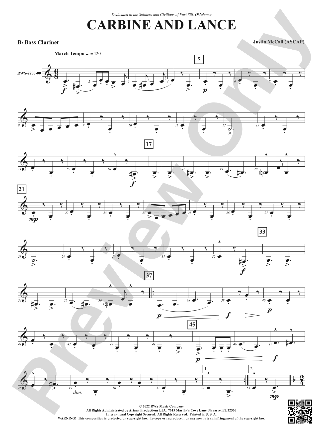 Carbine and Lance: B-flat Bass Clarinet