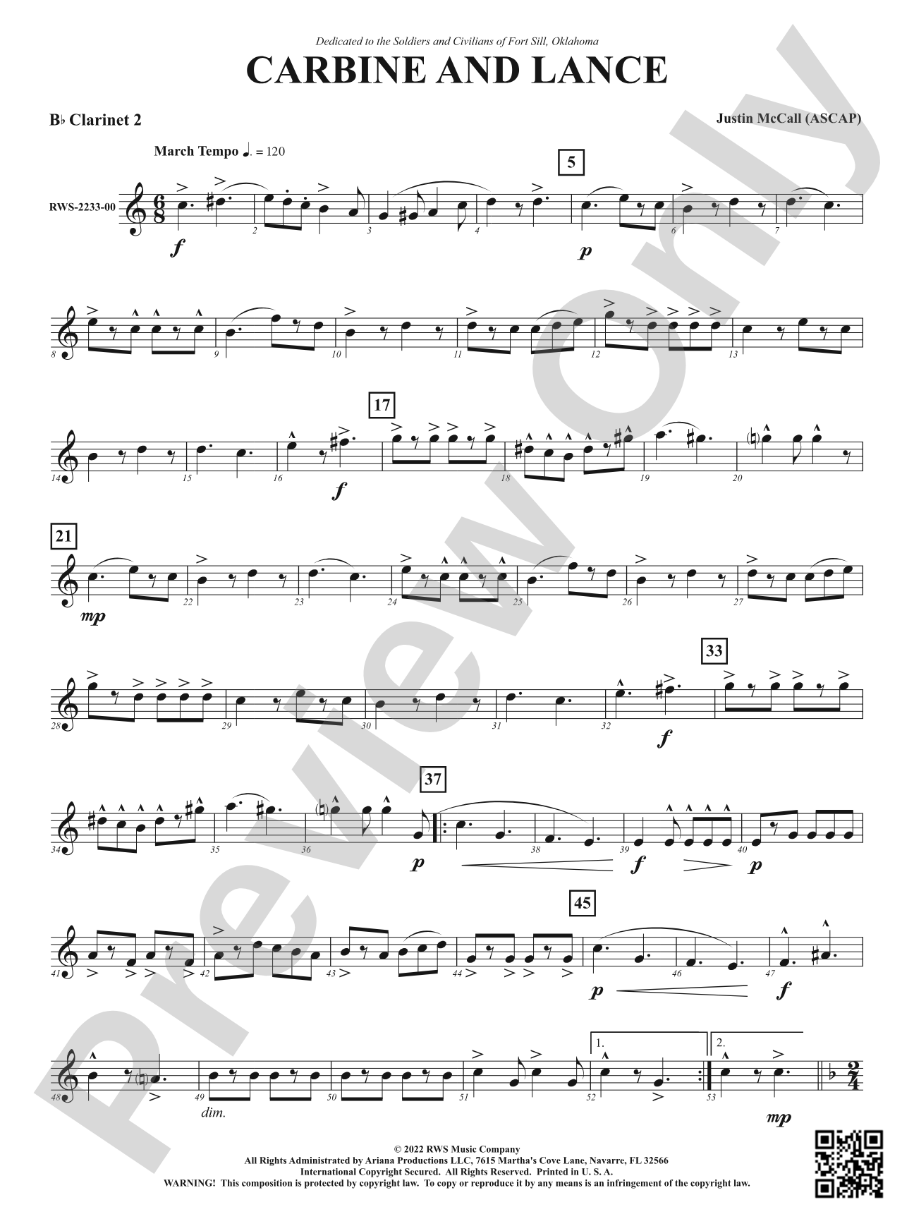 Carbine and Lance: 2nd B-flat Clarinet