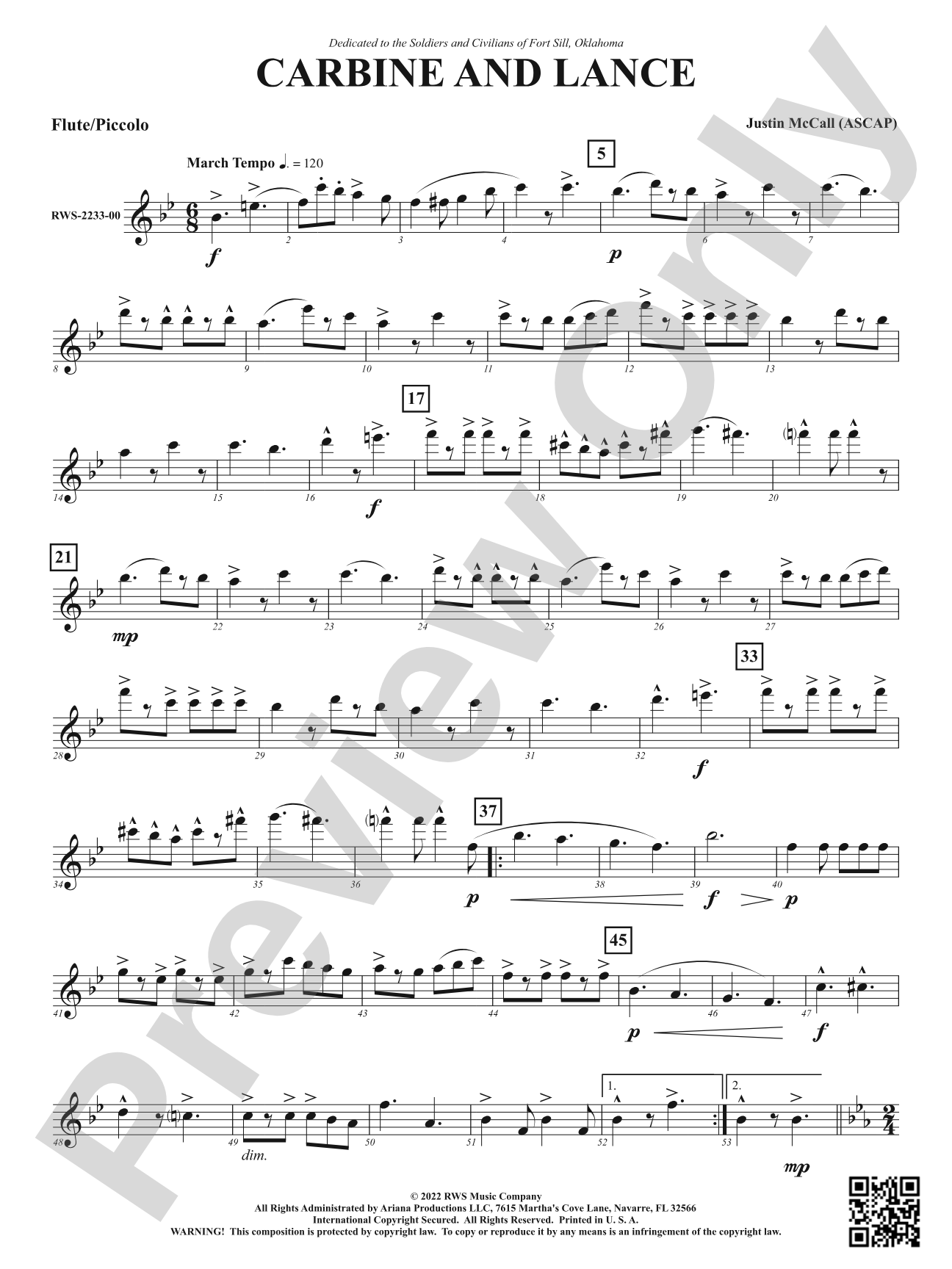 Carbine and Lance: 1st Flute