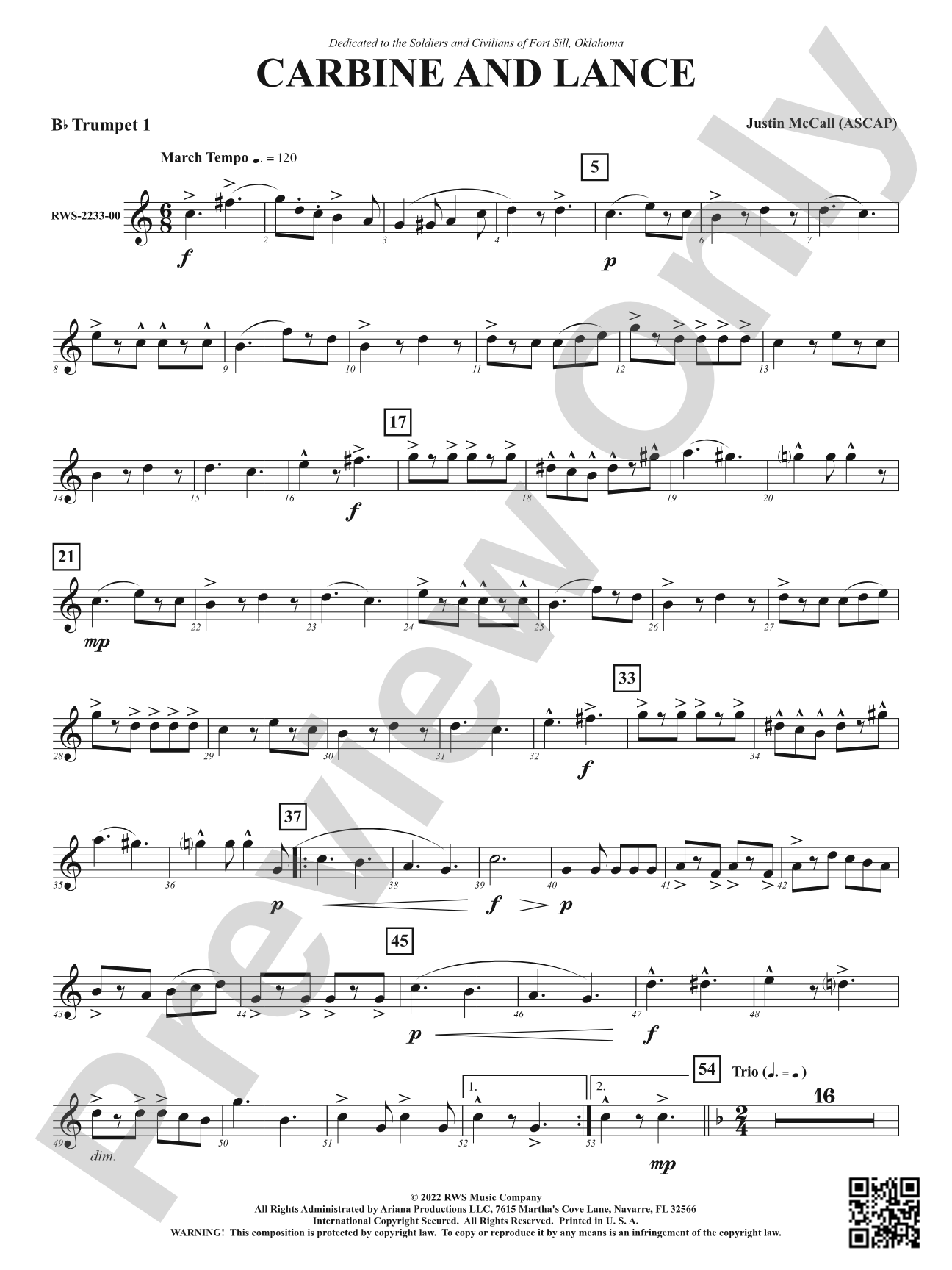 Carbine and Lance: 1st B-flat Trumpet