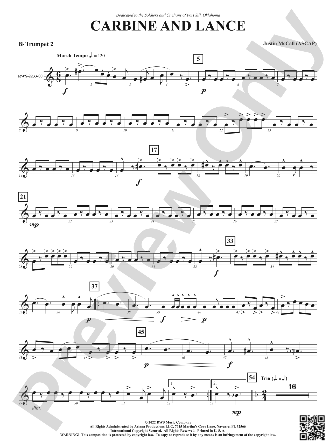 Carbine and Lance: 2nd B-flat Trumpet