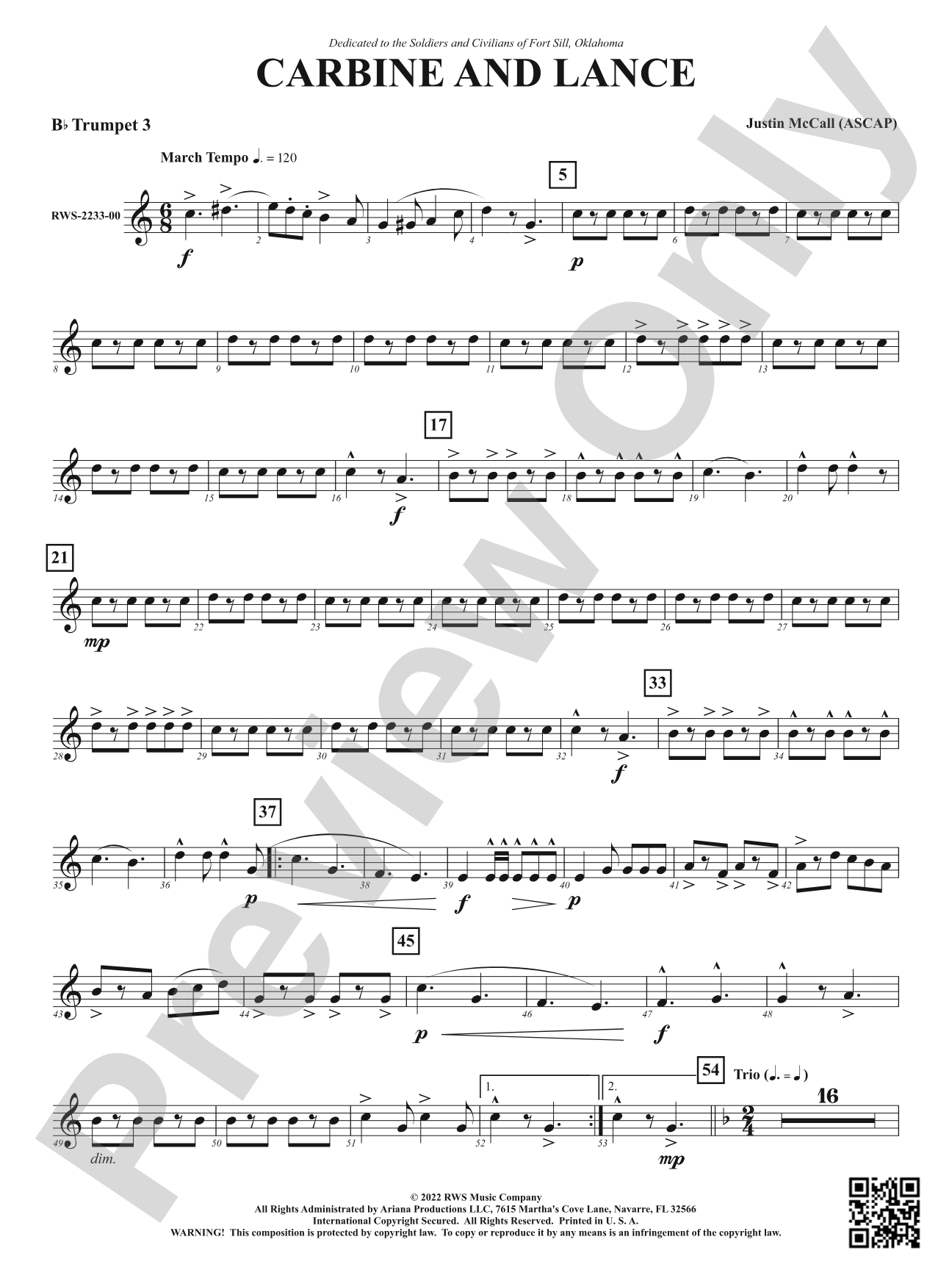 Carbine and Lance: 3rd B-flat Trumpet