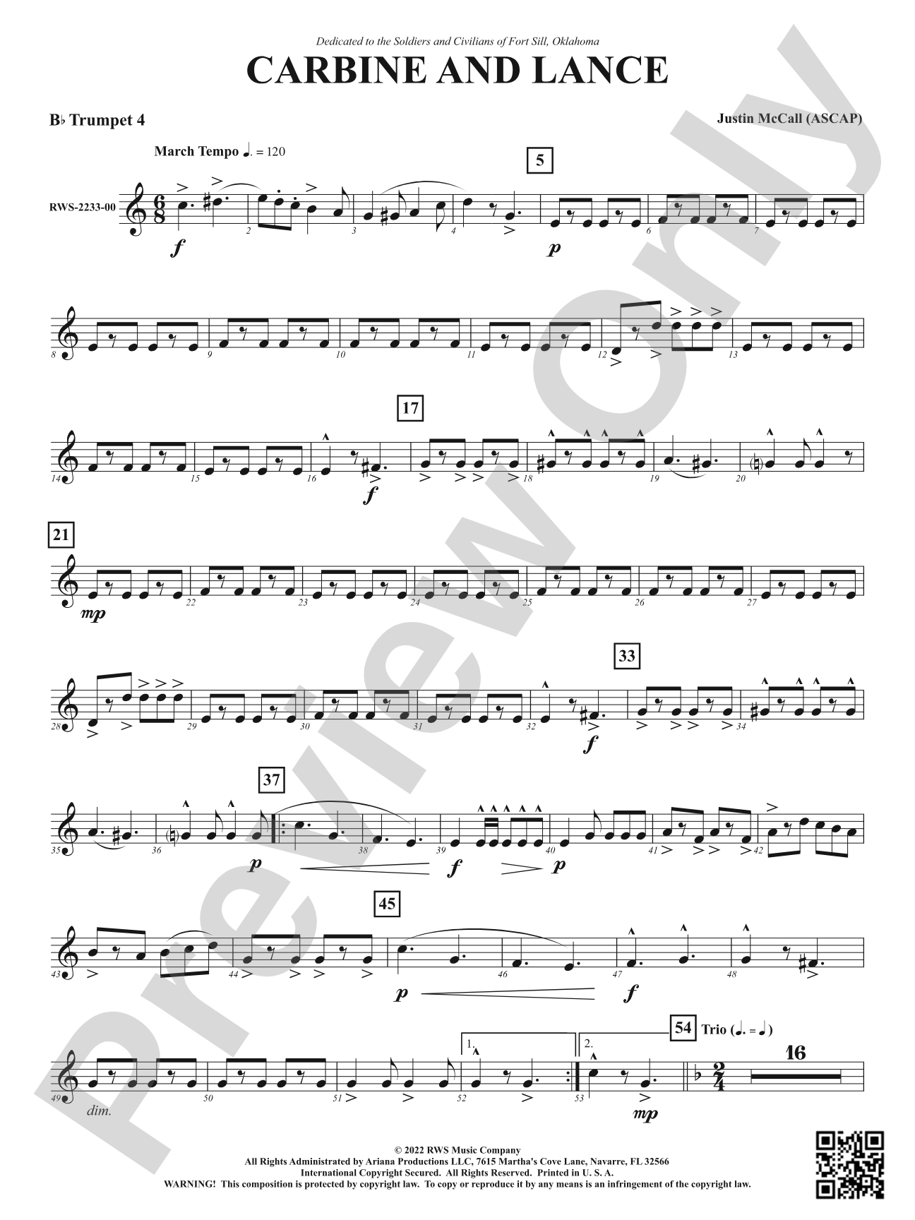 Carbine and Lance: 4th B-flat Trumpet
