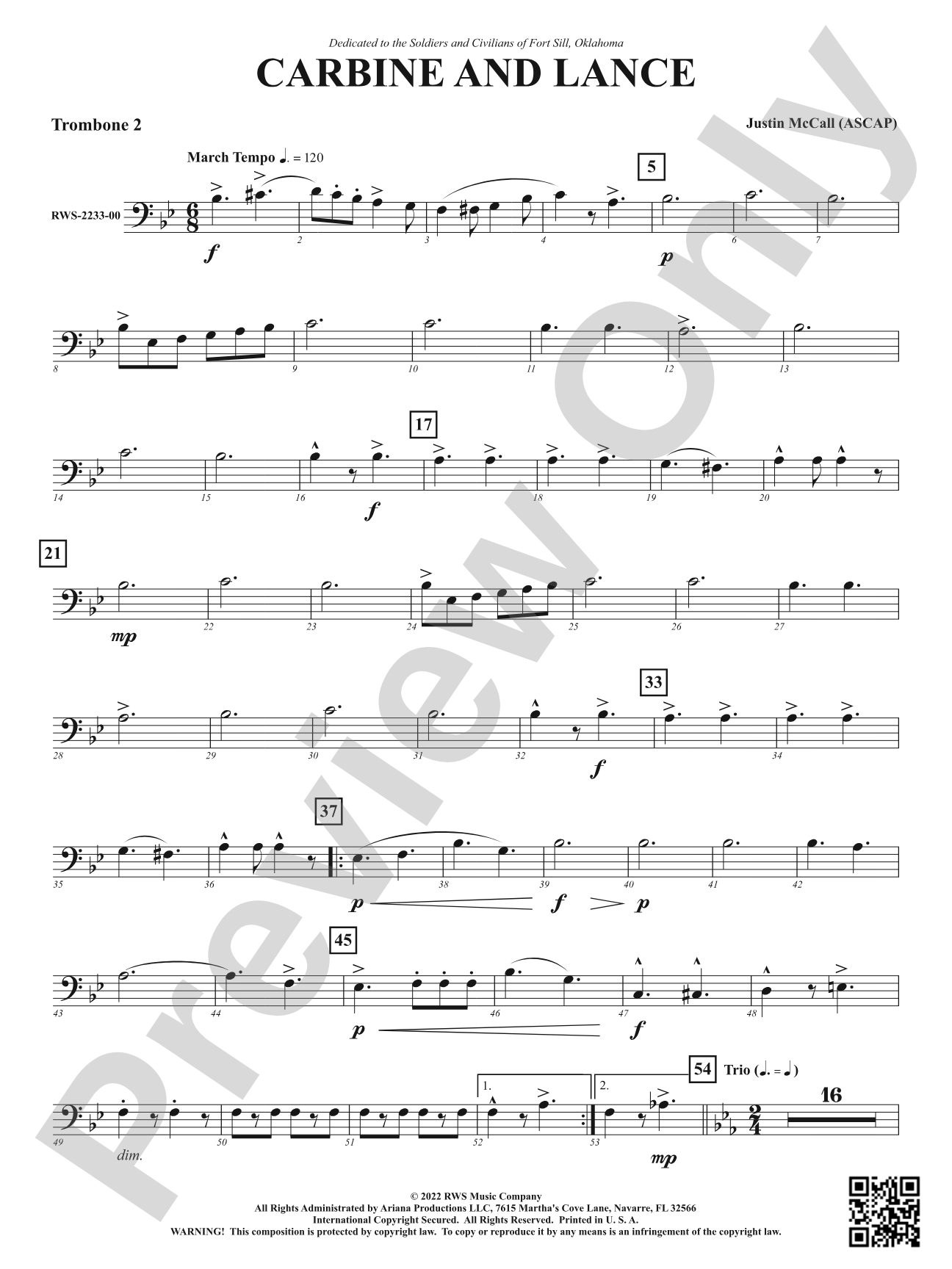 Carbine and Lance: 2nd Trombone