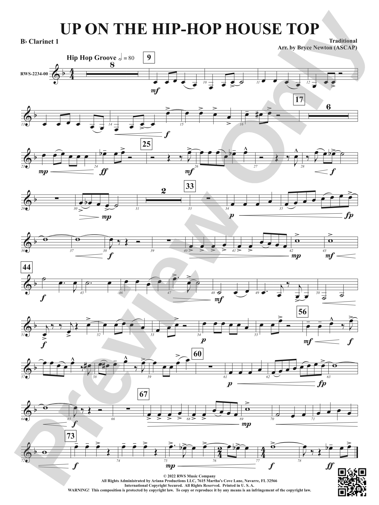 Up on the Hip-Hop House Top: 1st B-flat Clarinet