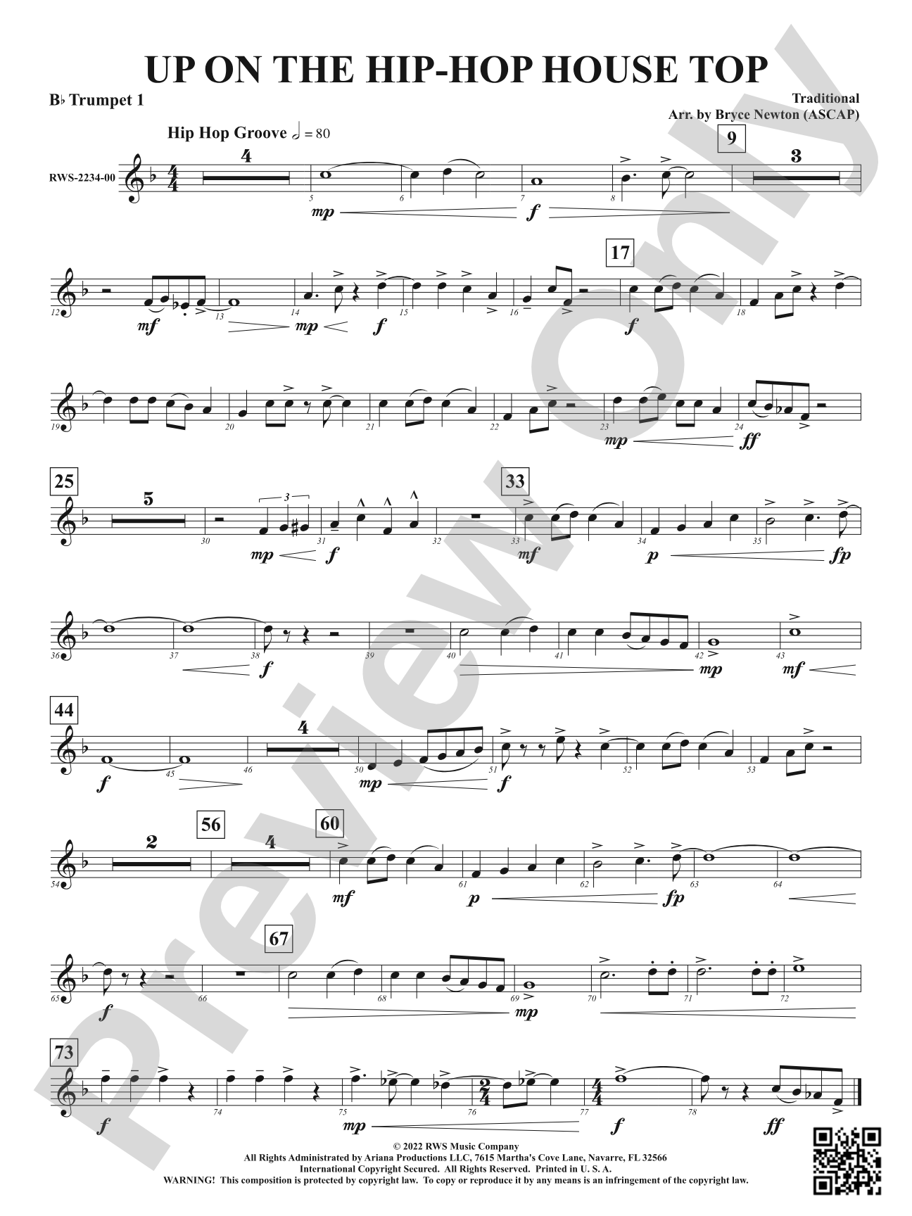 Up on the Hip-Hop House Top: 1st B-flat Trumpet