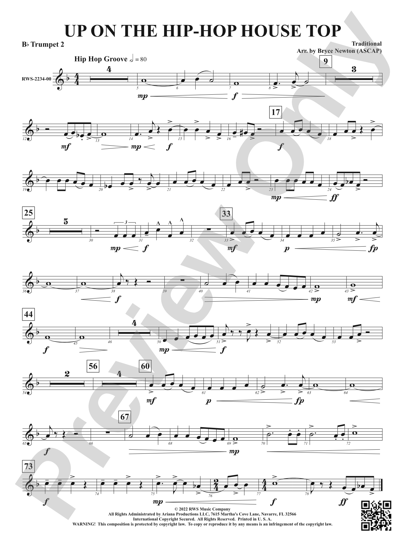 Up on the Hip-Hop House Top: 2nd B-flat Trumpet