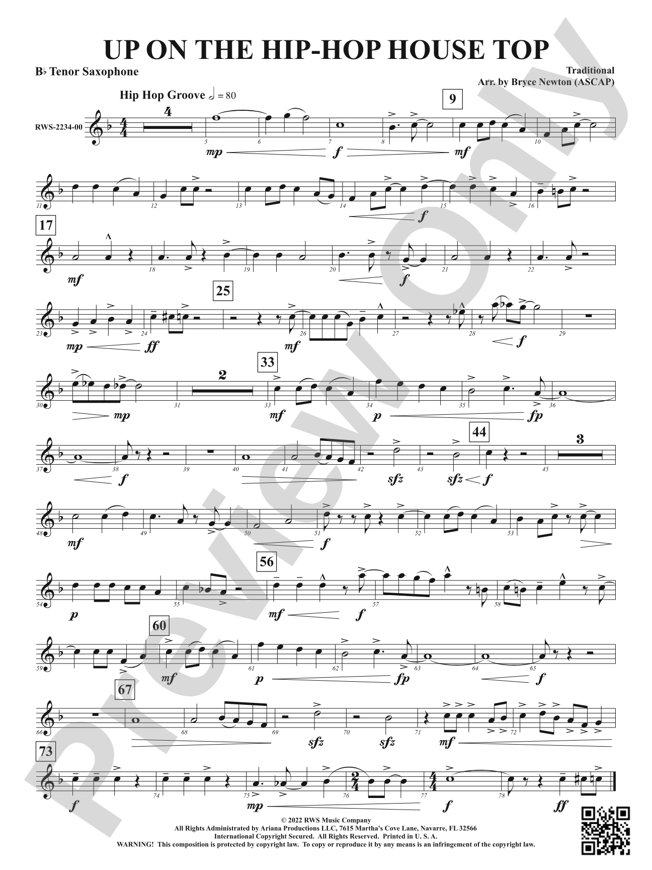 Up on the Hip-Hop House Top: B-flat Tenor Saxophone