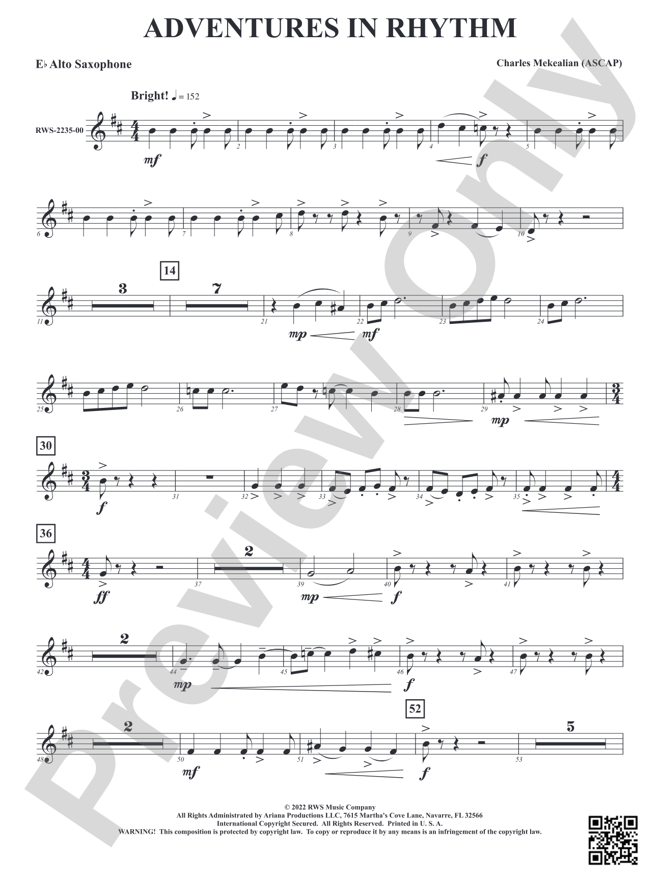 Adventures in Rhythm: 1st E-flat Alto Saxophone