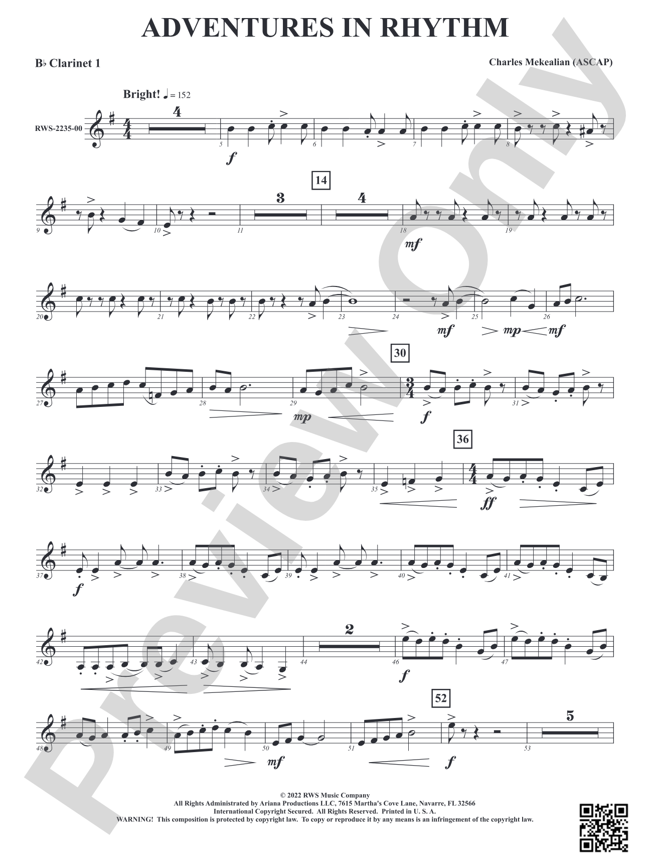 Adventures in Rhythm: 1st B-flat Clarinet