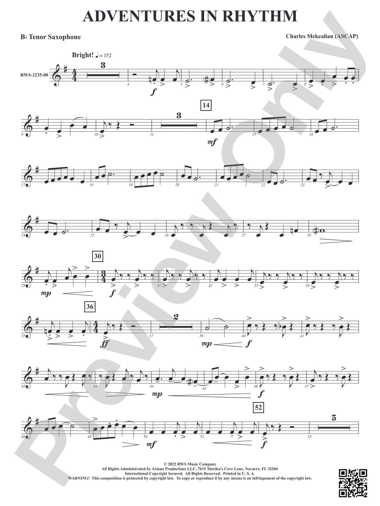 Adventures in Rhythm: B-flat Tenor Saxophone