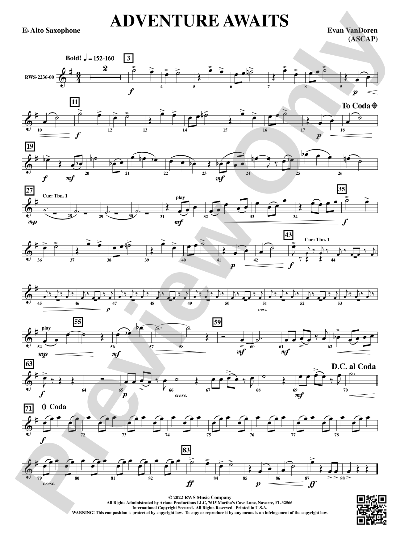 Adventure Awaits: 1st E-flat Alto Saxophone