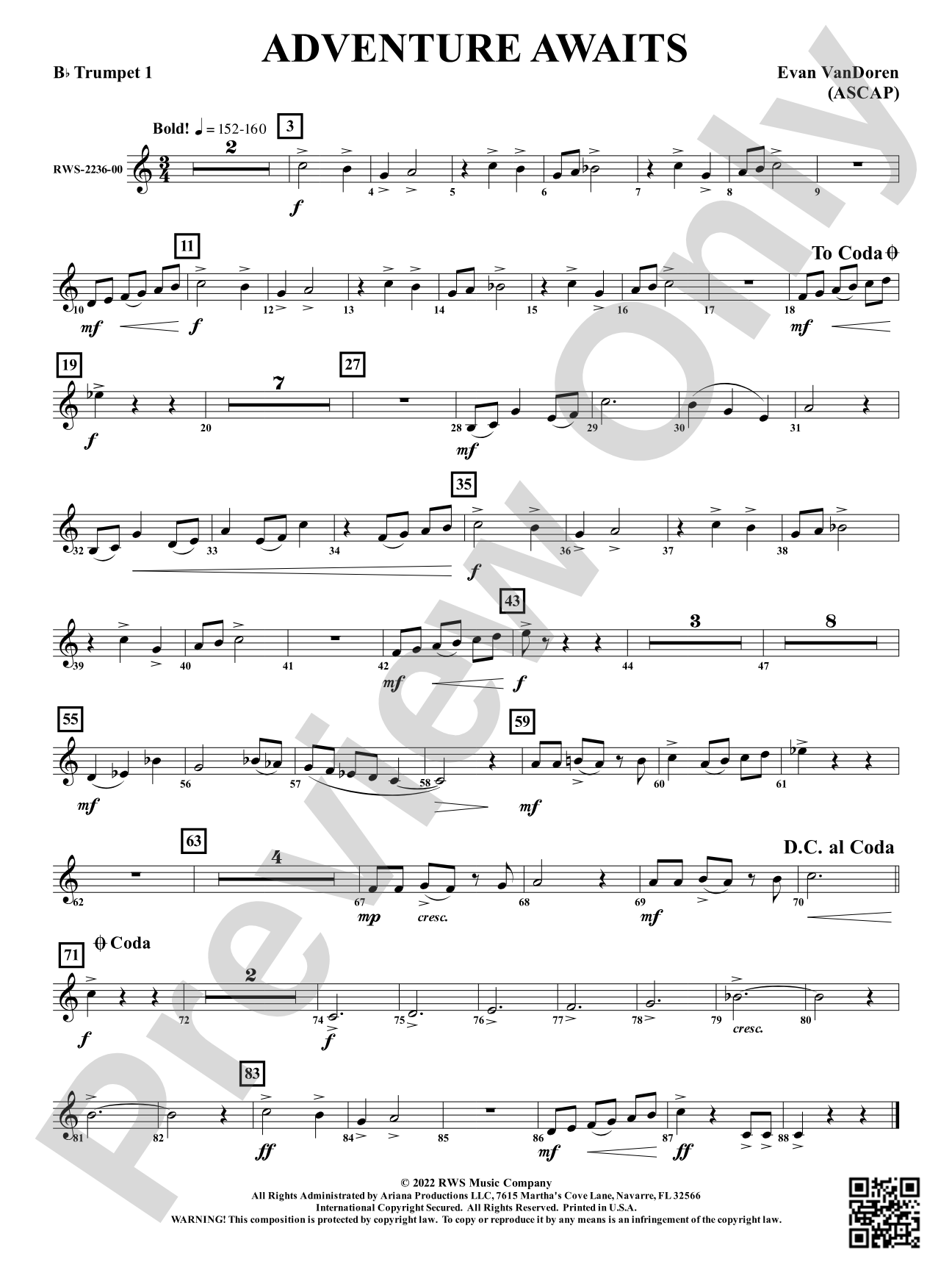 Adventure Awaits: 1st B-flat Trumpet
