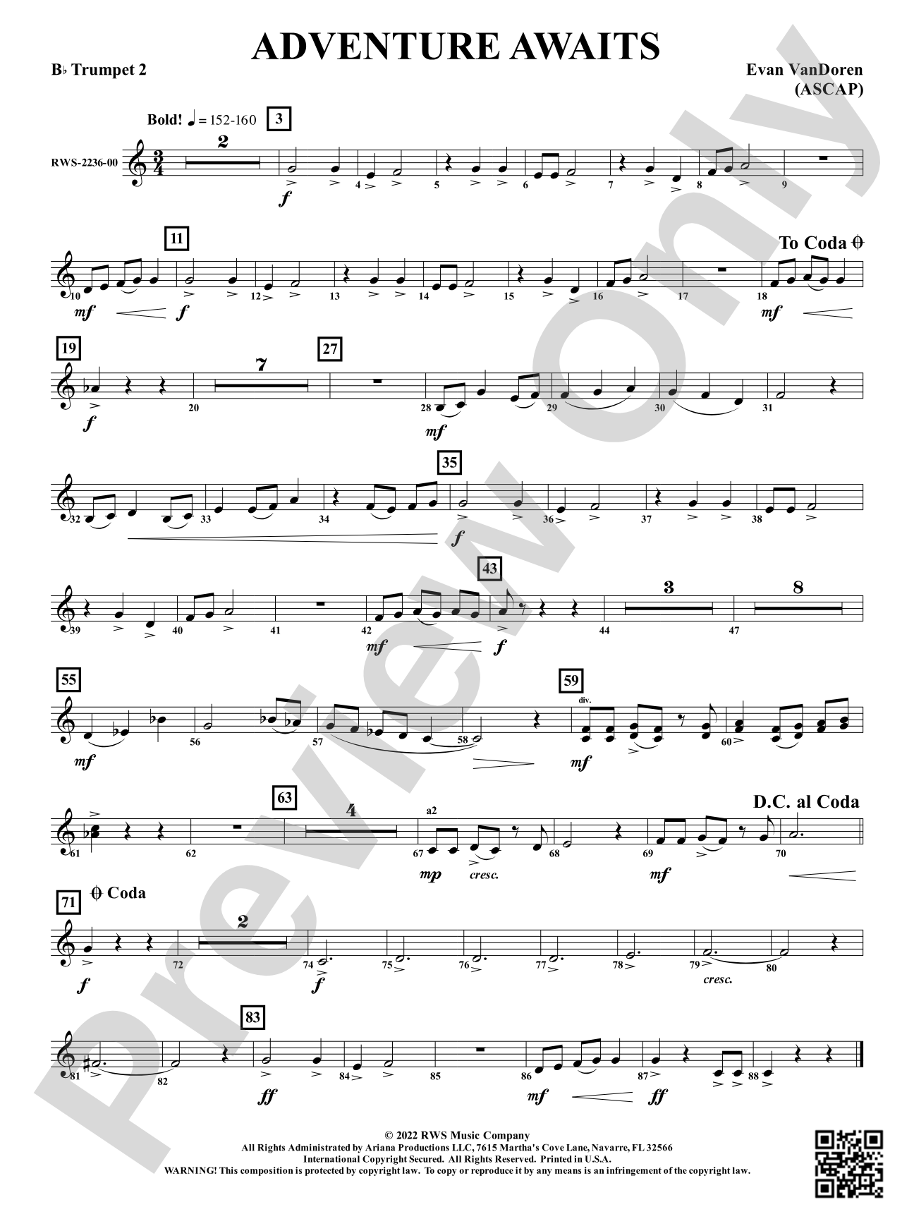 Adventure Awaits: 2nd B-flat Trumpet