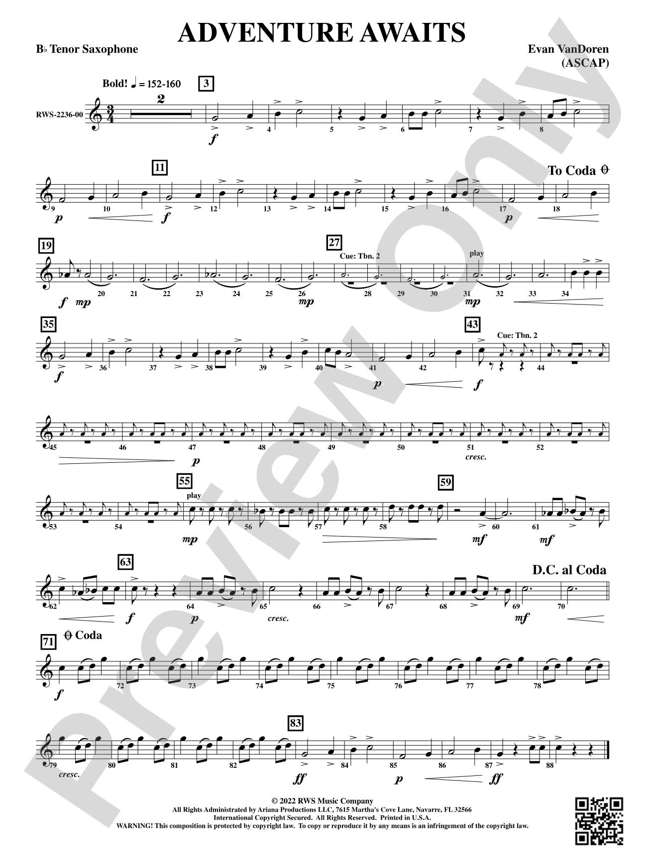 Adventure Awaits: B-flat Tenor Saxophone
