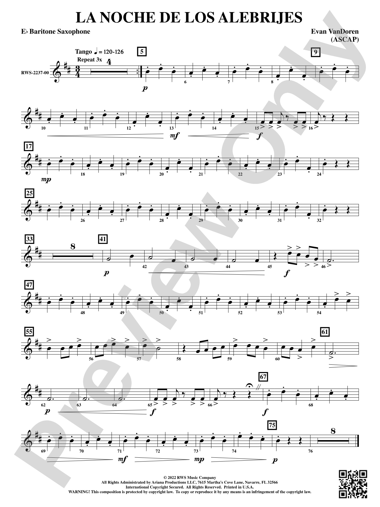 La Noche de los Alebrijes: E-flat Baritone Saxophone