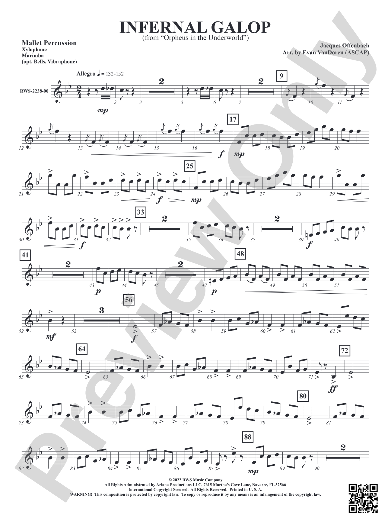 Infernal Galop - From <i>Orpheus in the Underworld</i>: 1st Mallet Percussion