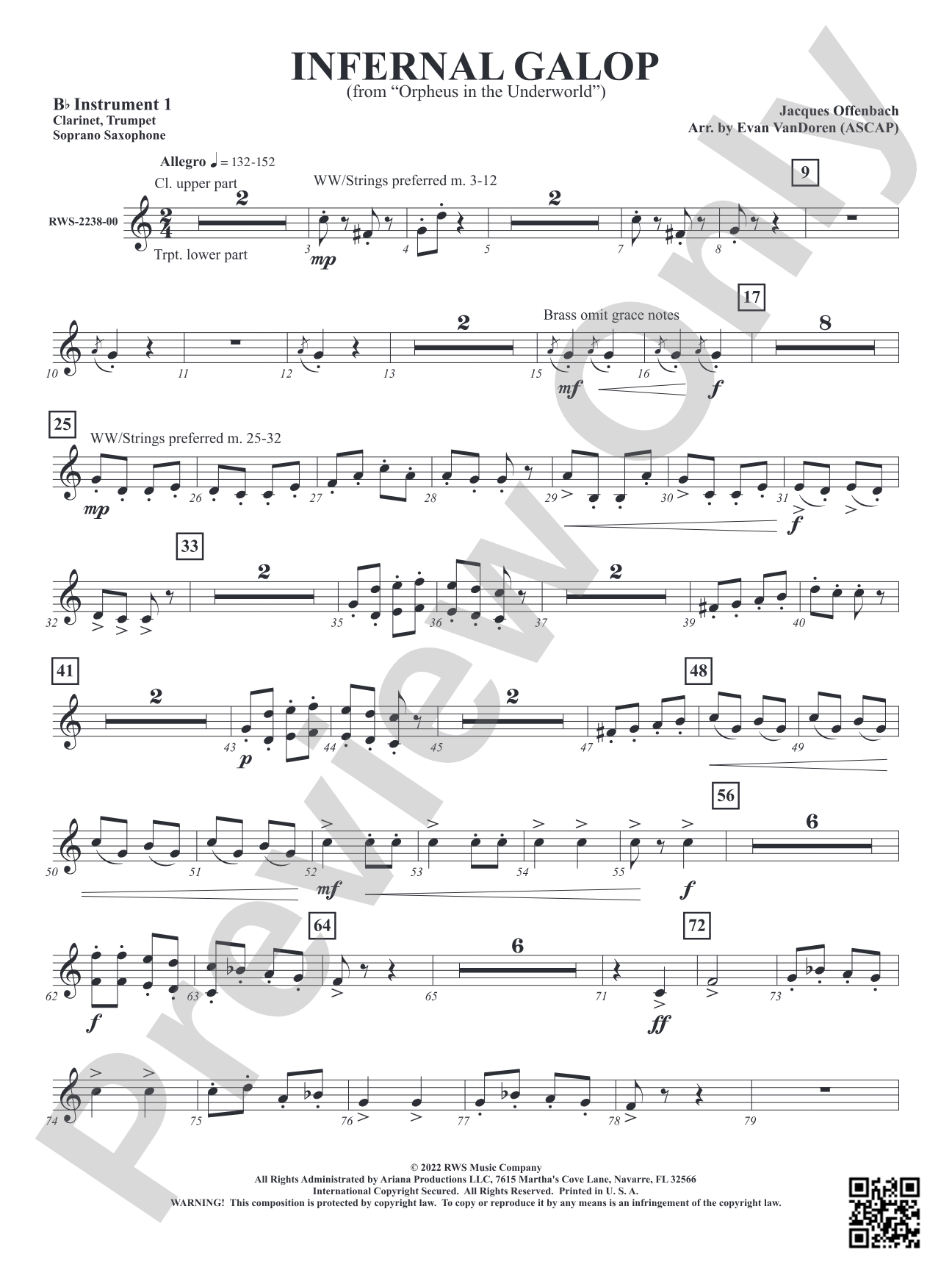Infernal Galop - From <i>Orpheus in the Underworld</i>: Part 1 - B-flat Instruments