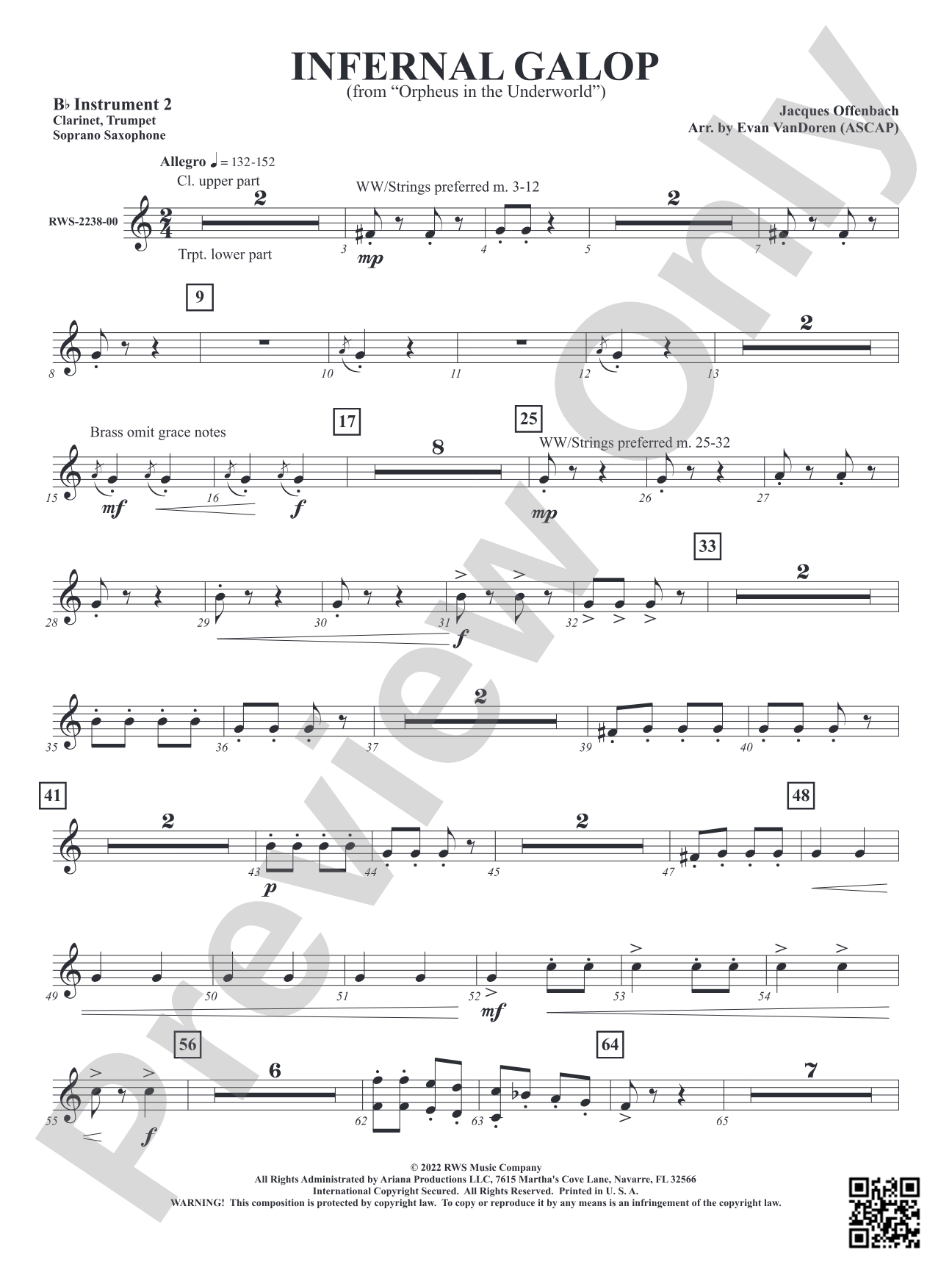 Infernal Galop - From <i>Orpheus in the Underworld</i>: Part 2 - B-flat Instruments